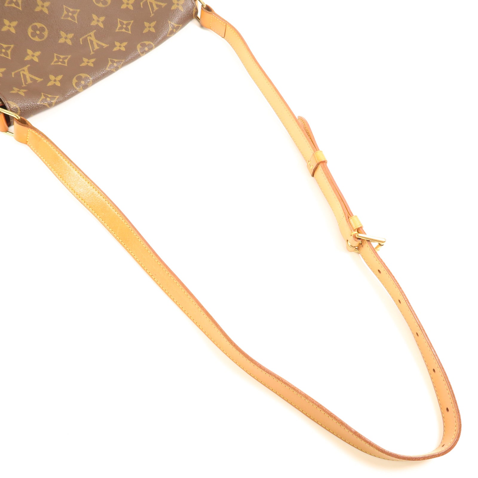 LOUIS VUITTON Monogram Musette金扣肩背袋棕色