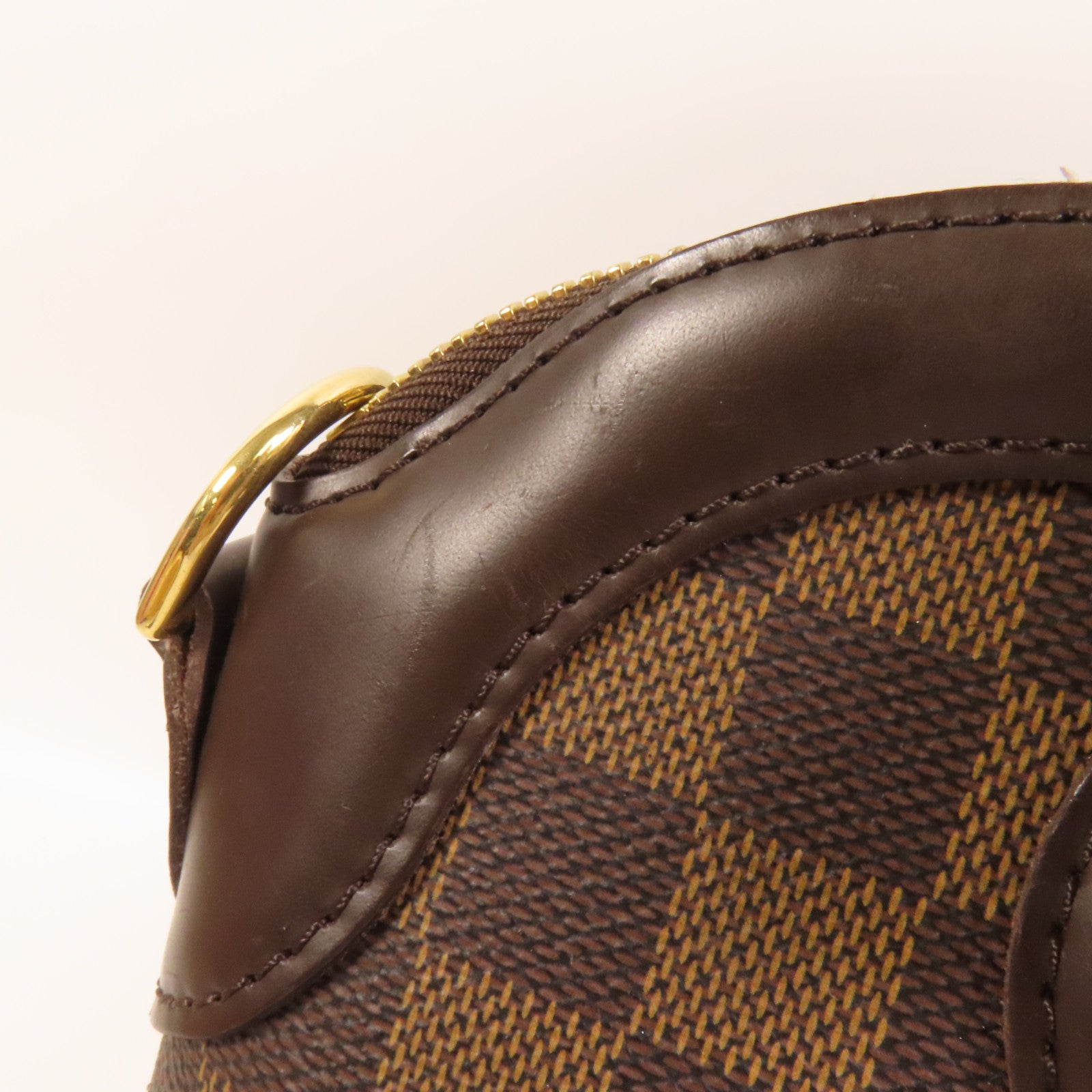 LOUIS VUITTON Damier Trevi金扣手挽肩背兩用袋棕色