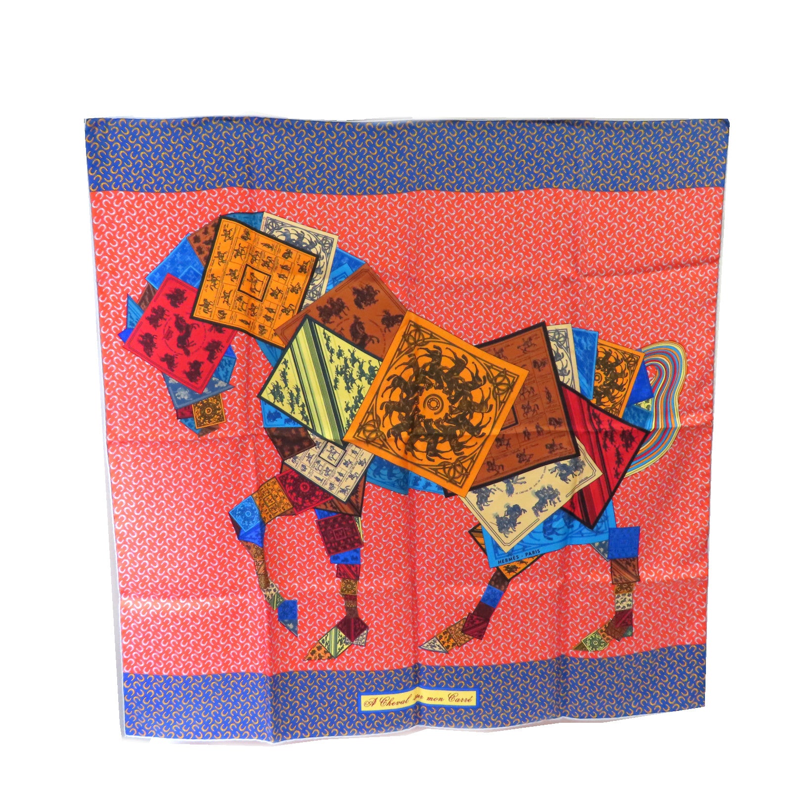 HERMES 絲質90x90 Scarf絲巾橙色/藍色/紅色/彩色