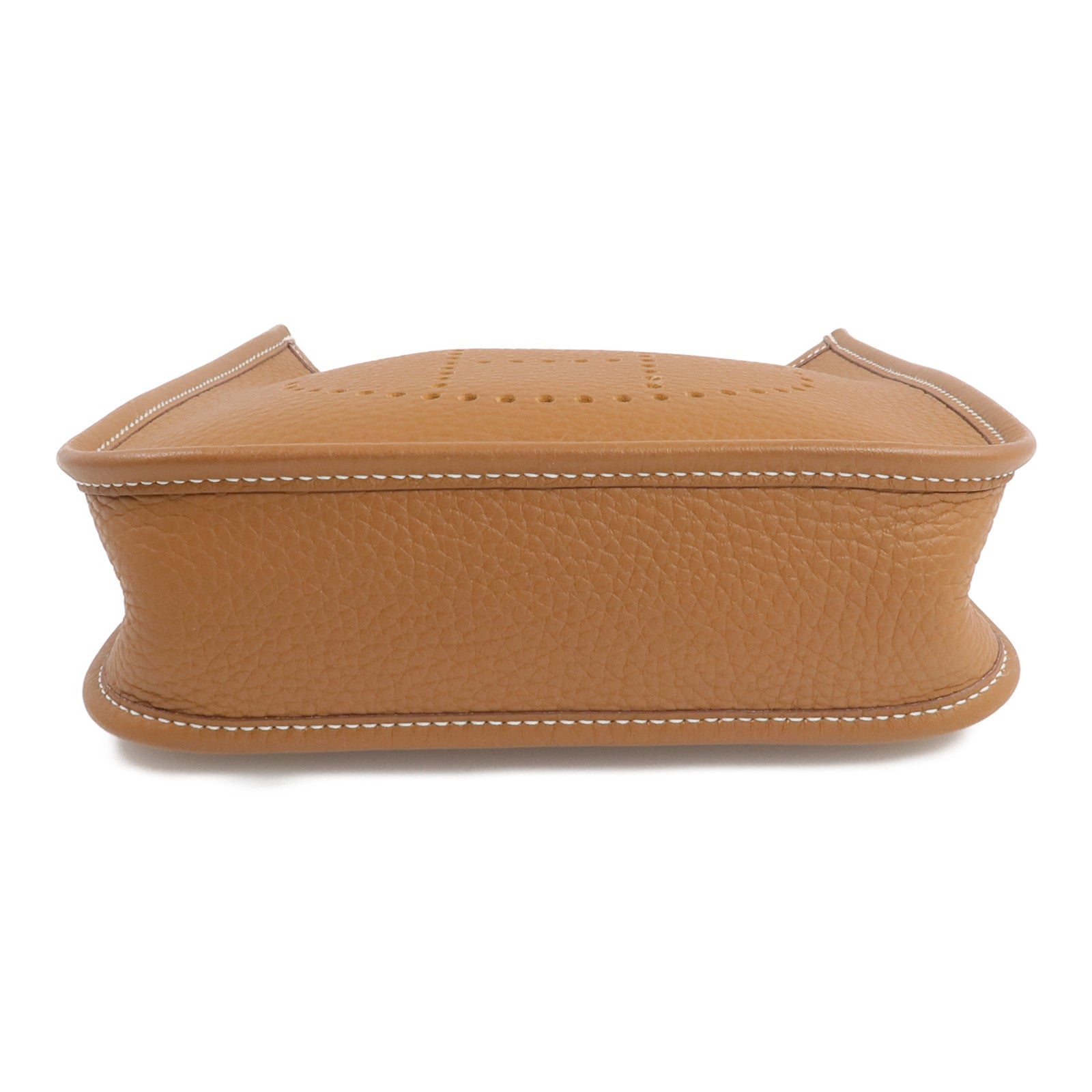 HERMES Clemence皮革Evelyne TPM銀扣肩背袋Gold
