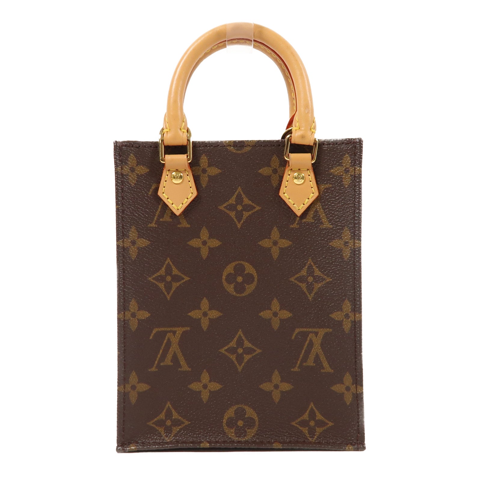 LOUIS VUITTON Monogram Petit Sac Plat金扣手挽肩背兩用袋