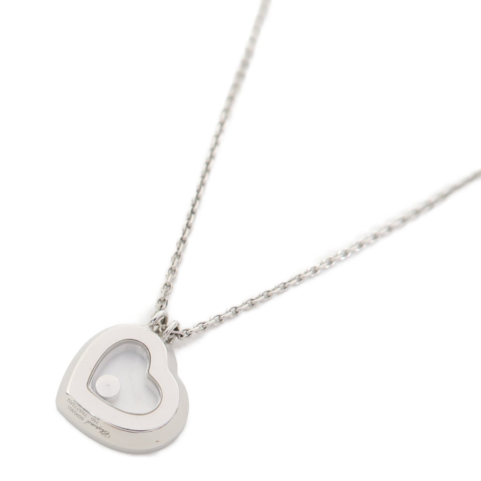 Chopard 18K白金Happy Diamond Necklace項鍊藍色