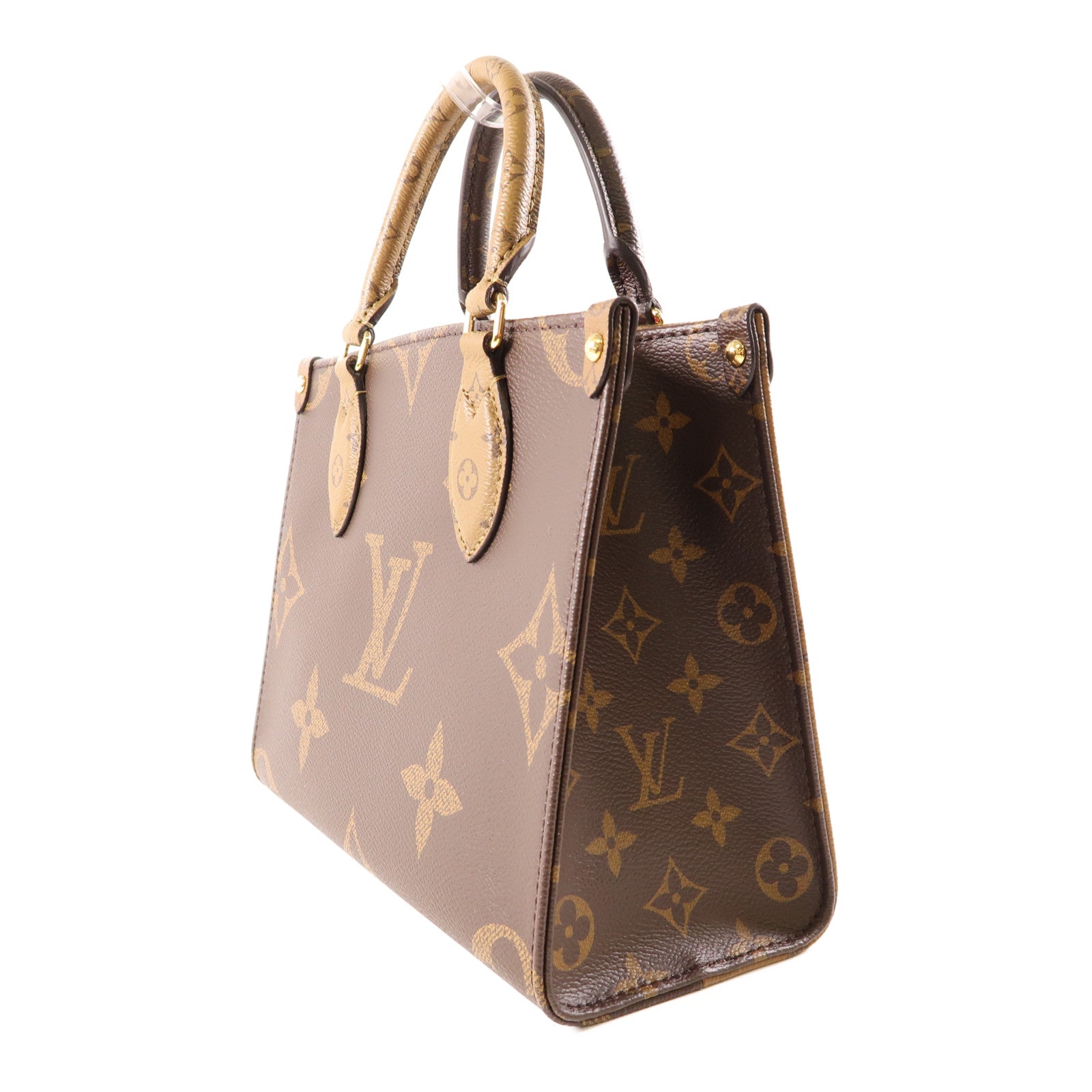 LOUIS VUITTON Monogram Giant OnTheGo PM金扣手挽肩背兩用袋棕色