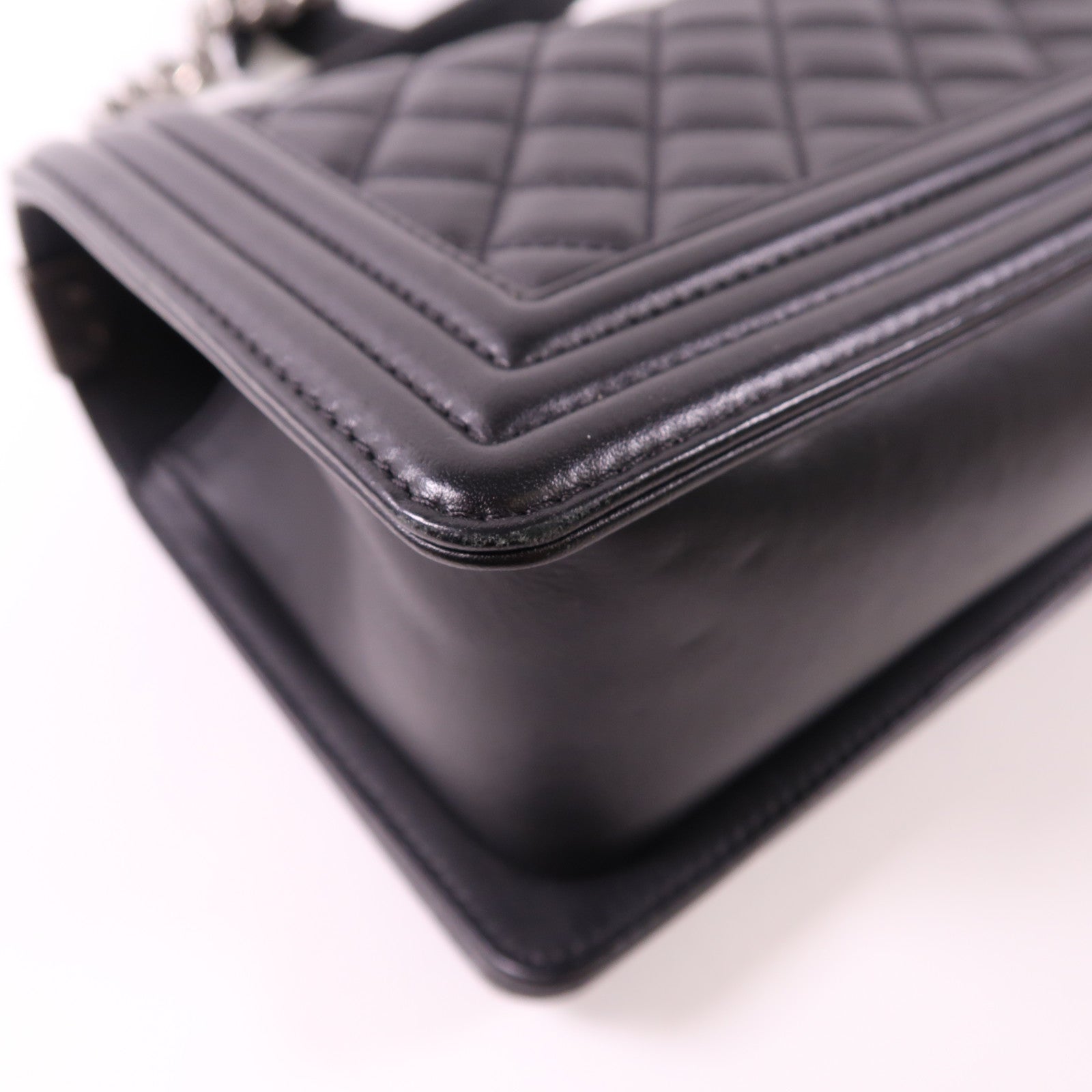 CHANEL 羊皮皮革Boy 25鏈帶肩背袋