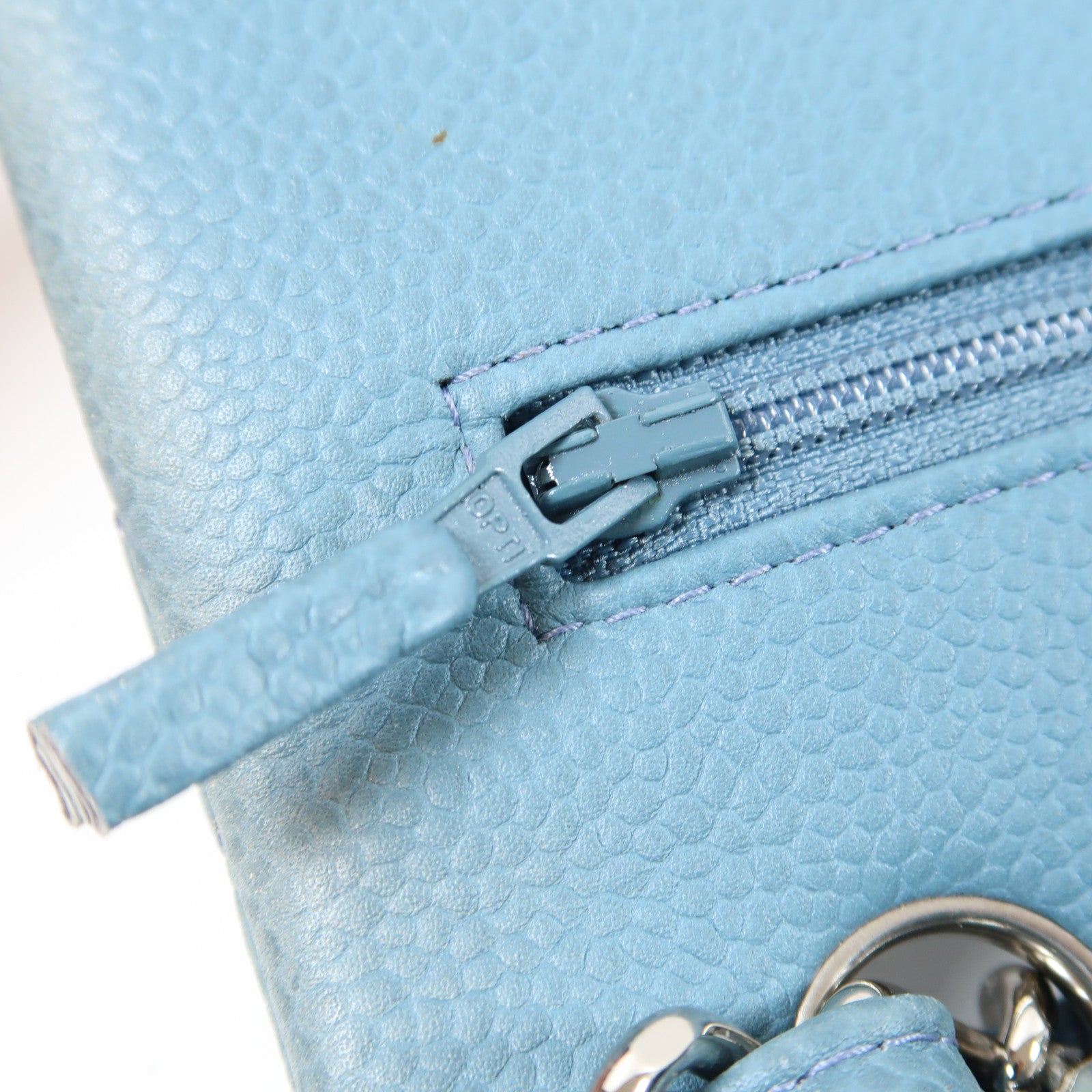 CHANEL 【激減優惠】菱格牛皮皮革Chain Shoulder Bag銀扣鏈帶肩背袋藍色