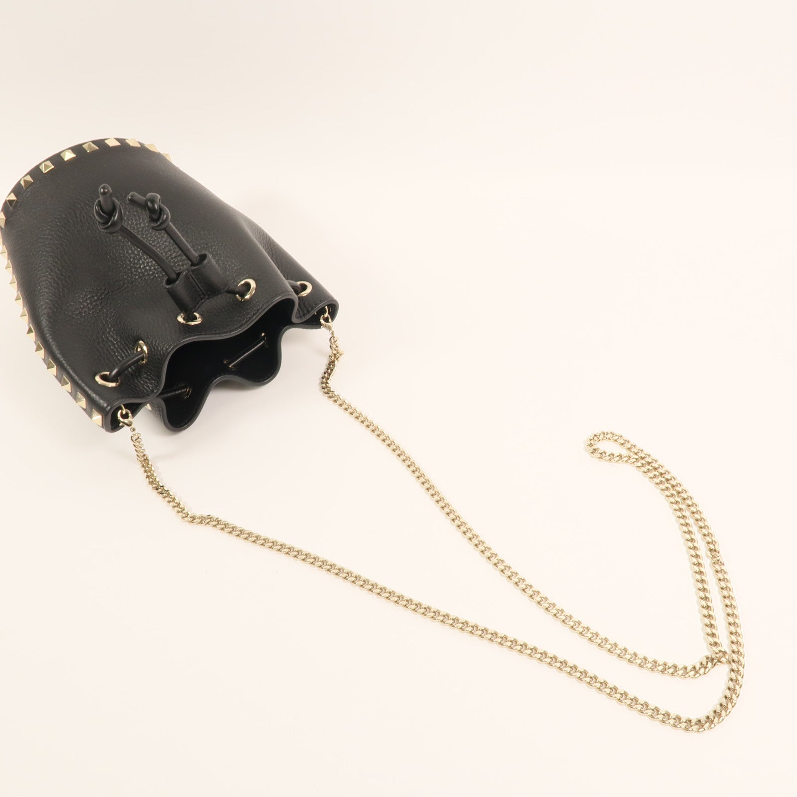 Valentino 牛皮皮革Chain Bucket Bag金扣鏈帶肩背袋