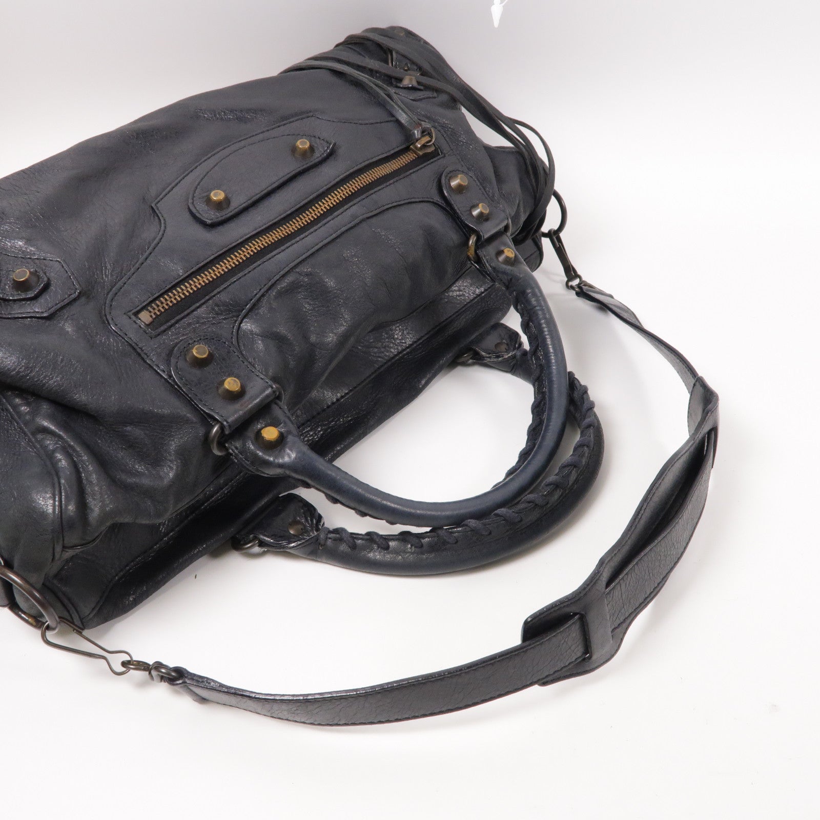 BALENCIAGA 羊皮皮革Twiggy手挽肩背兩用袋黑色