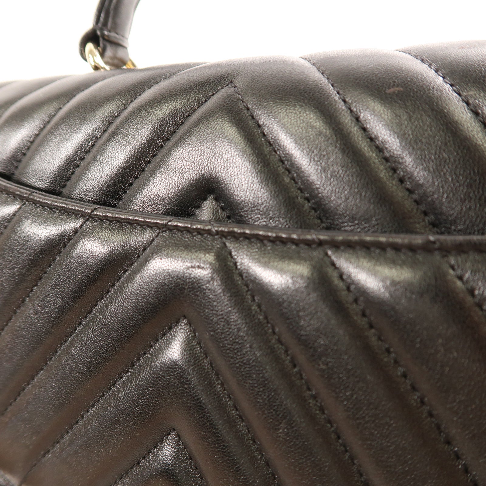 CHANEL 羊皮皮革Shoulder Bag金扣鏈帶手挽肩背兩用袋