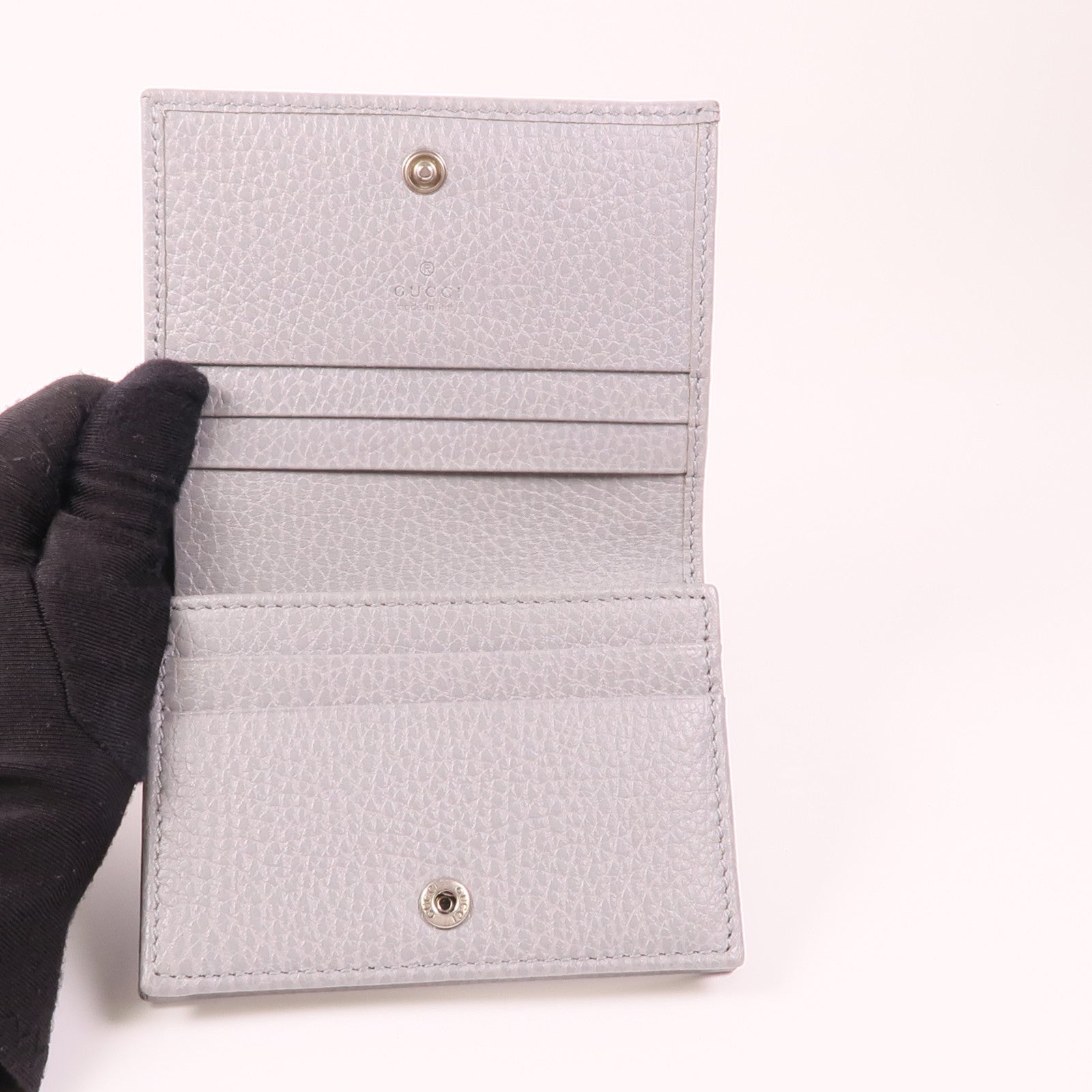 GUCCI 牛皮皮革Wallet銀扣錢包