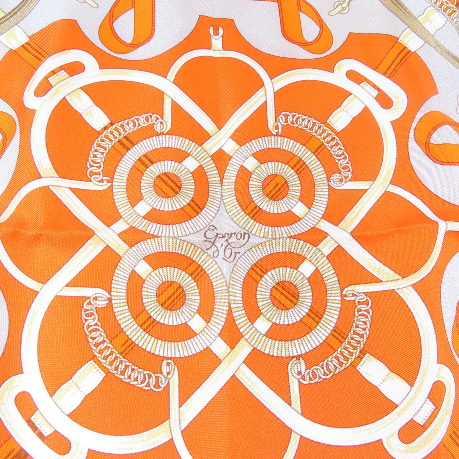 HERMES 【激減優惠】絲質Scarf 40*40絲巾橙色/灰色/米色