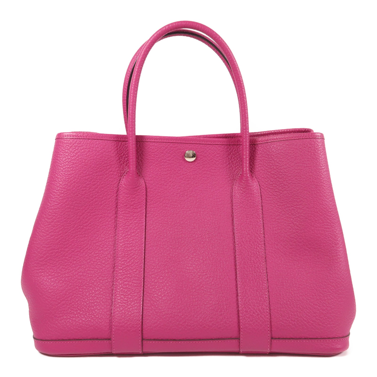 HERMES PHW Garden Party PM Hand Bag/Tote Bag Negonda Leather Rose Pourpre