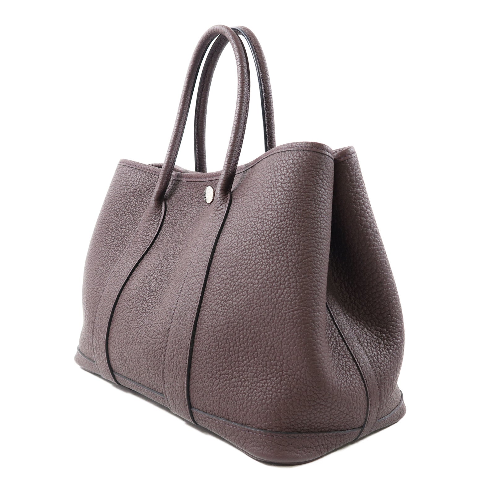 HERMES Negonda皮革Garden Party TPM銀扣手挽袋Rouge Sellier啡色