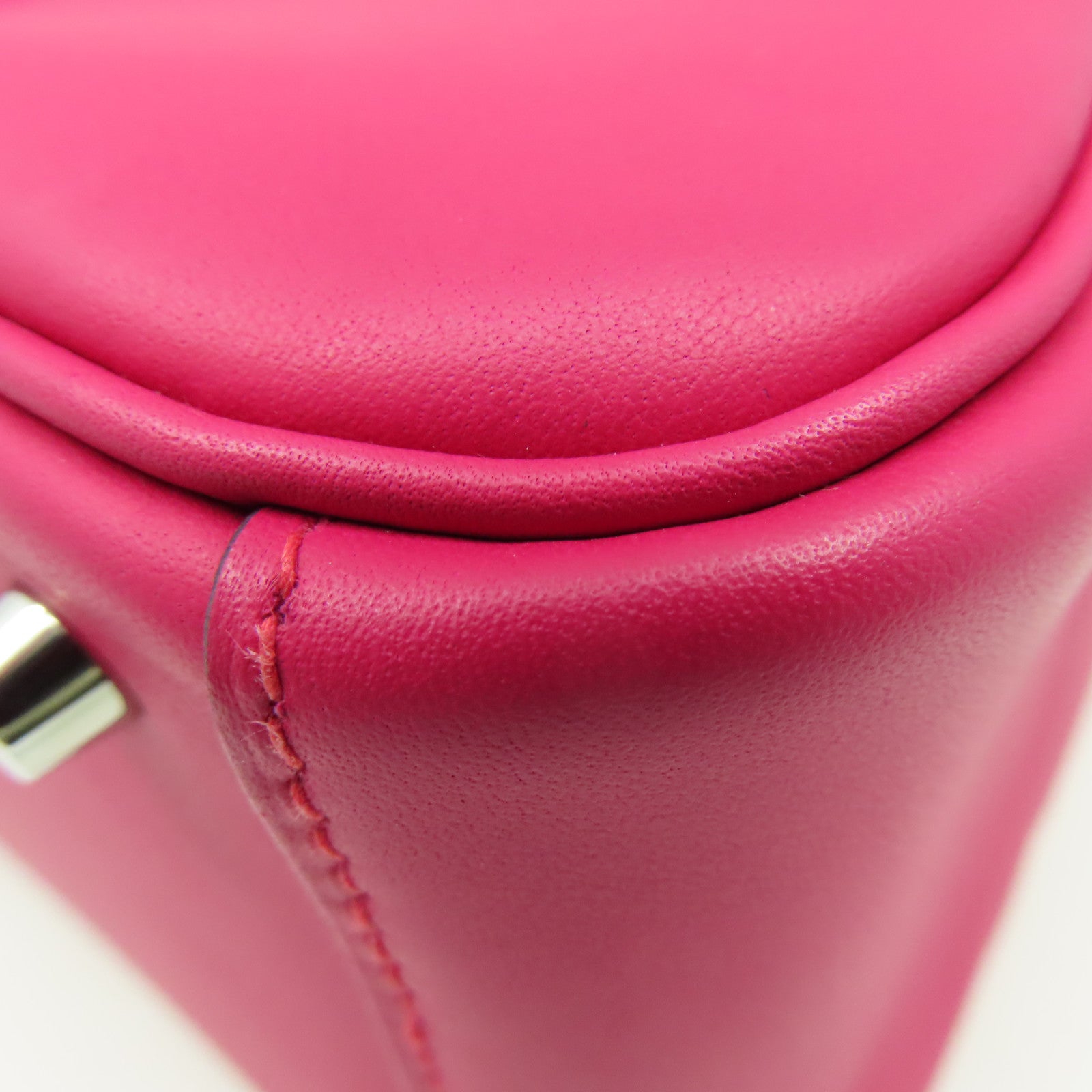 HERMES Swift皮革/鱷魚皮革Mini Lindy Touch Shoulder Bag銀扣肩背袋90 Framboise/紅莓色