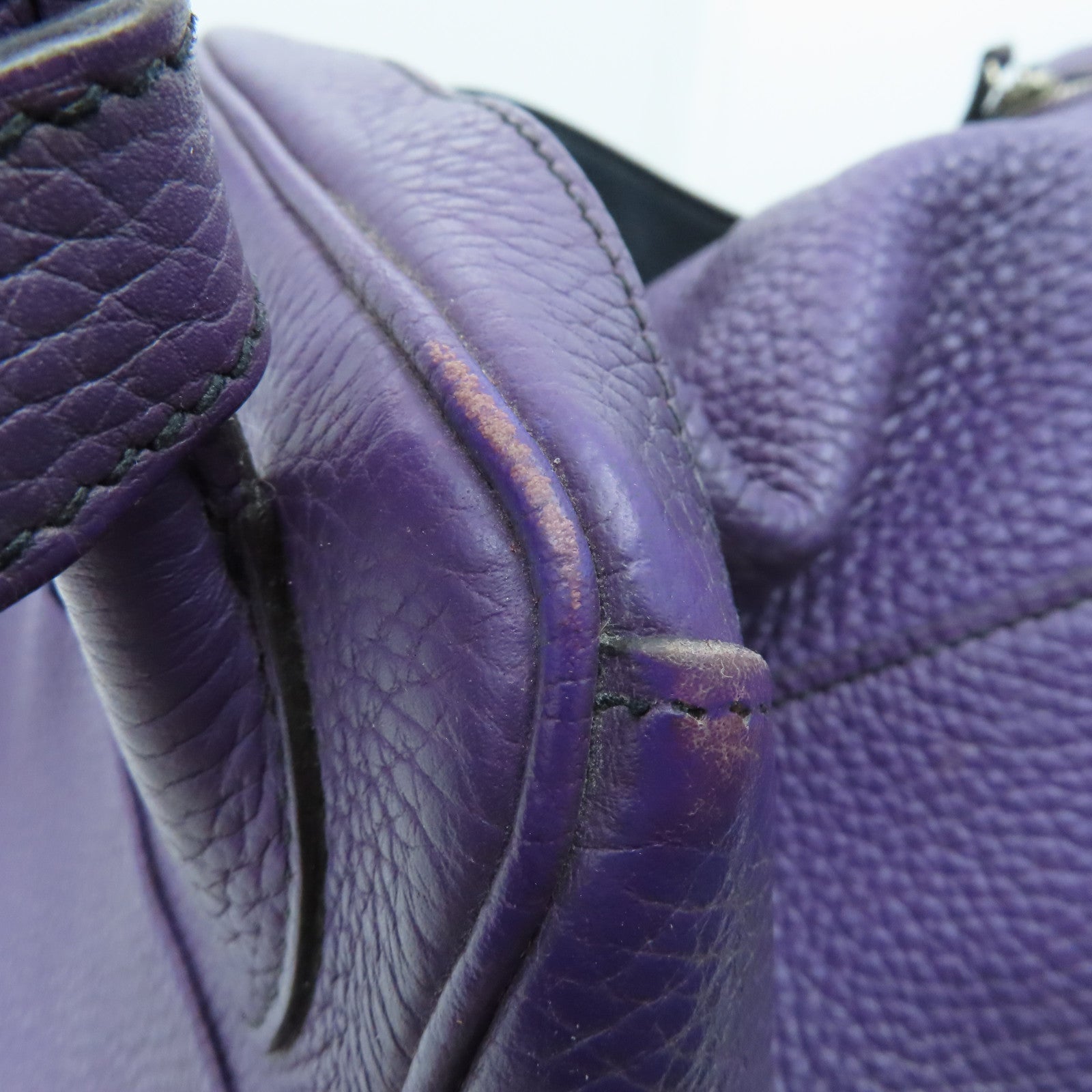 HERMES Clemence皮革Lindy 34银扣手挽肩背两用袋Cassis/紫色