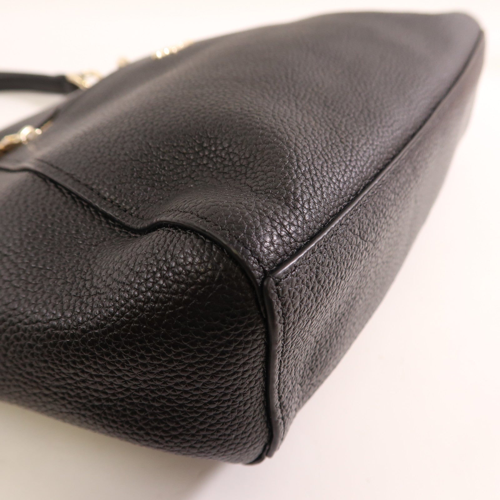 COACH 牛皮皮革2 Way Shoulder銀扣手挽肩背兩用袋