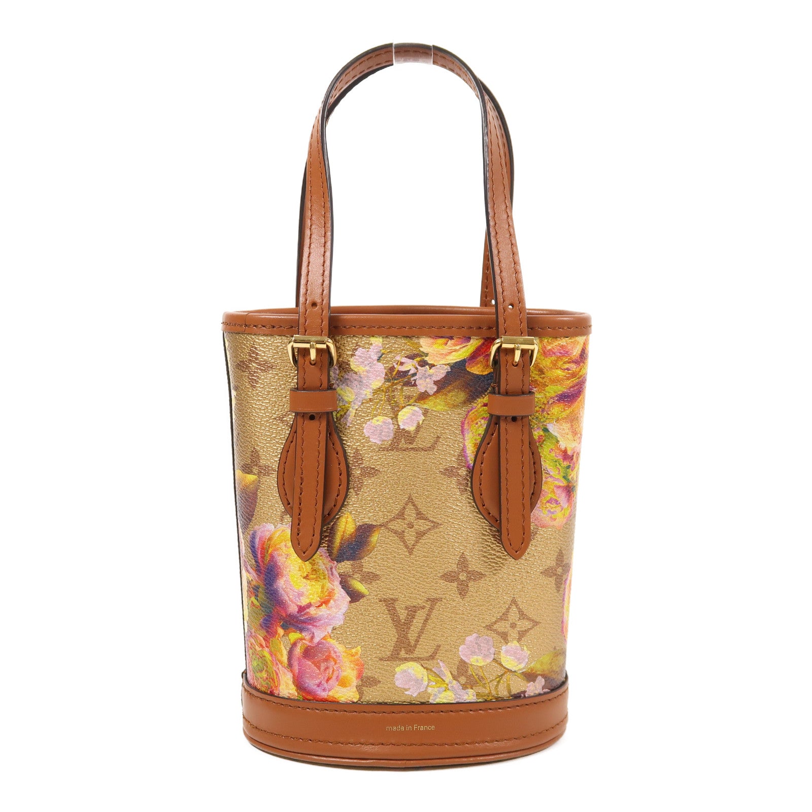 LOUIS VUITTON Floral Monogram Garden Nano Bucket金扣手挽肩背兩用袋