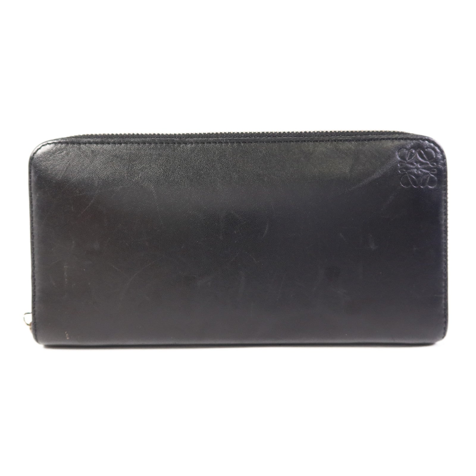 LOEWE 【激減優惠】牛皮皮革Long Round Wallet銀扣長錢包
