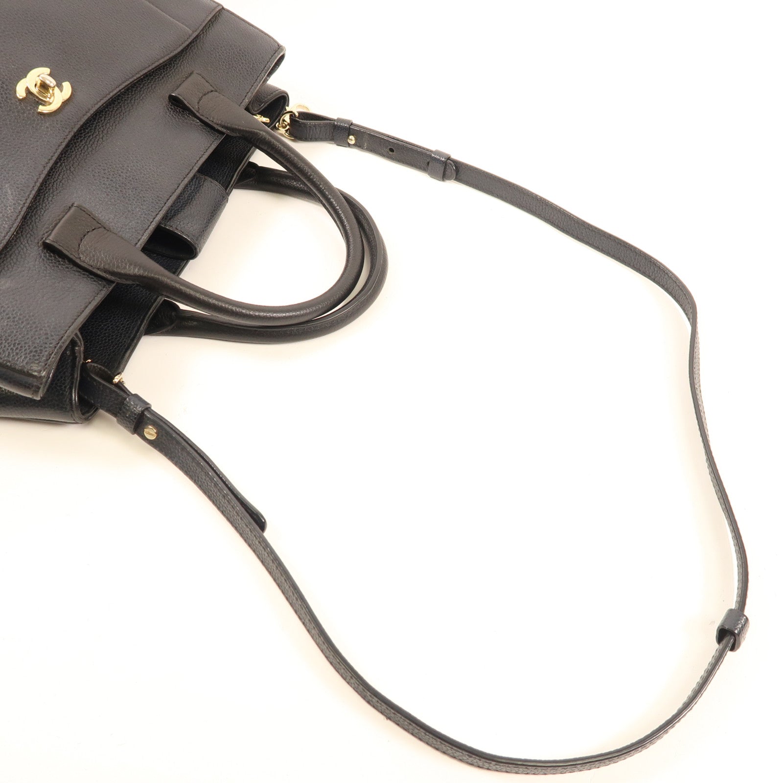 CHANEL 【激減優惠】牛皮皮革2 Way Shoulder Bag金扣手挽肩背兩用袋