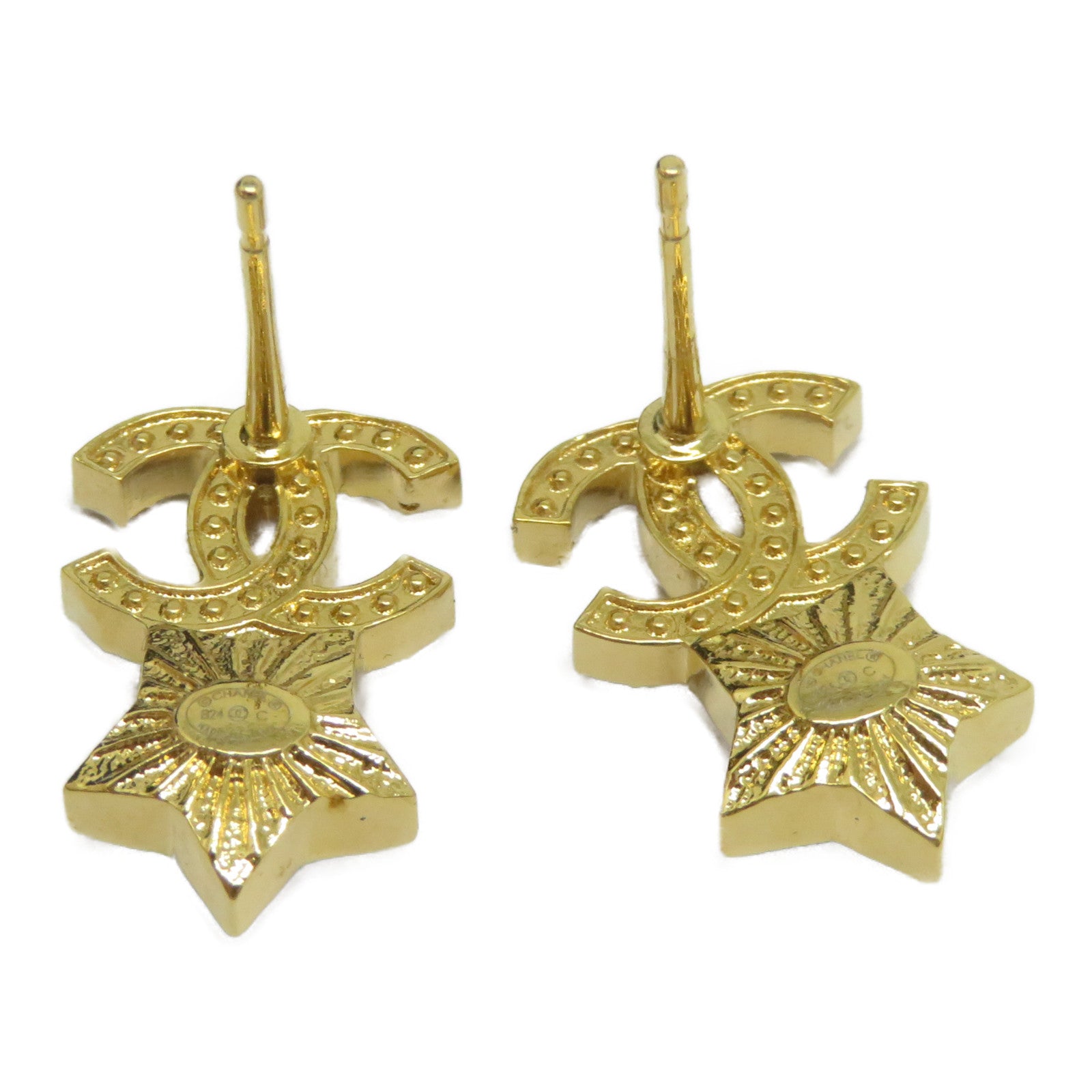 CHANEL 金屬Earrings耳環金色/白色