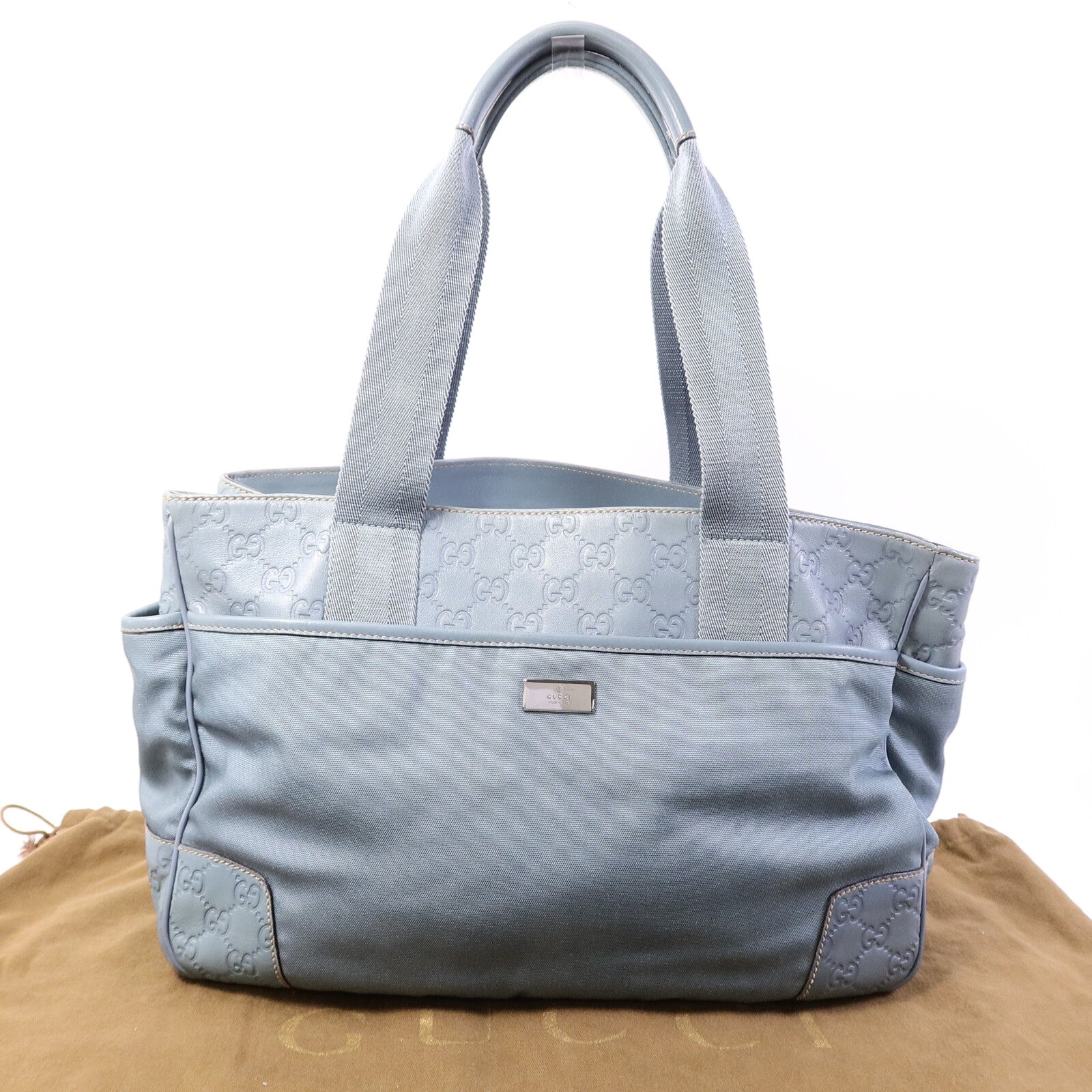 GUCCI 帆布/牛皮皮革Tote Bag手挽袋