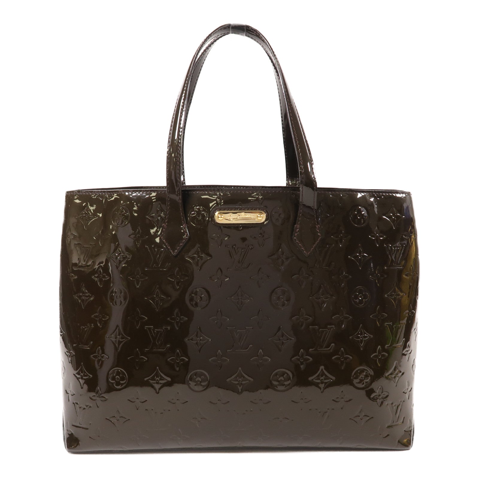 LOUIS VUITTON Vernis Vernis Wilshire MM金扣肩背袋