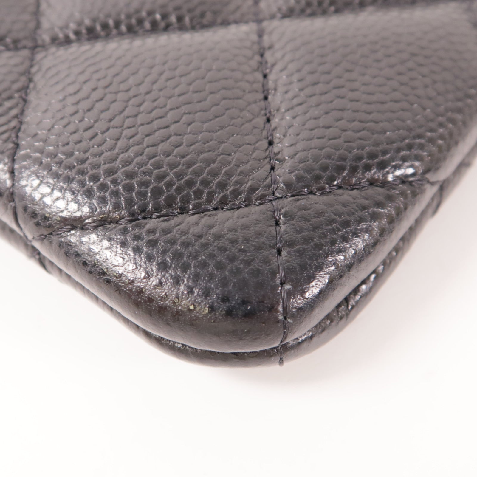 CHANEL 牛皮皮革Mini Pouch銀扣手拿包