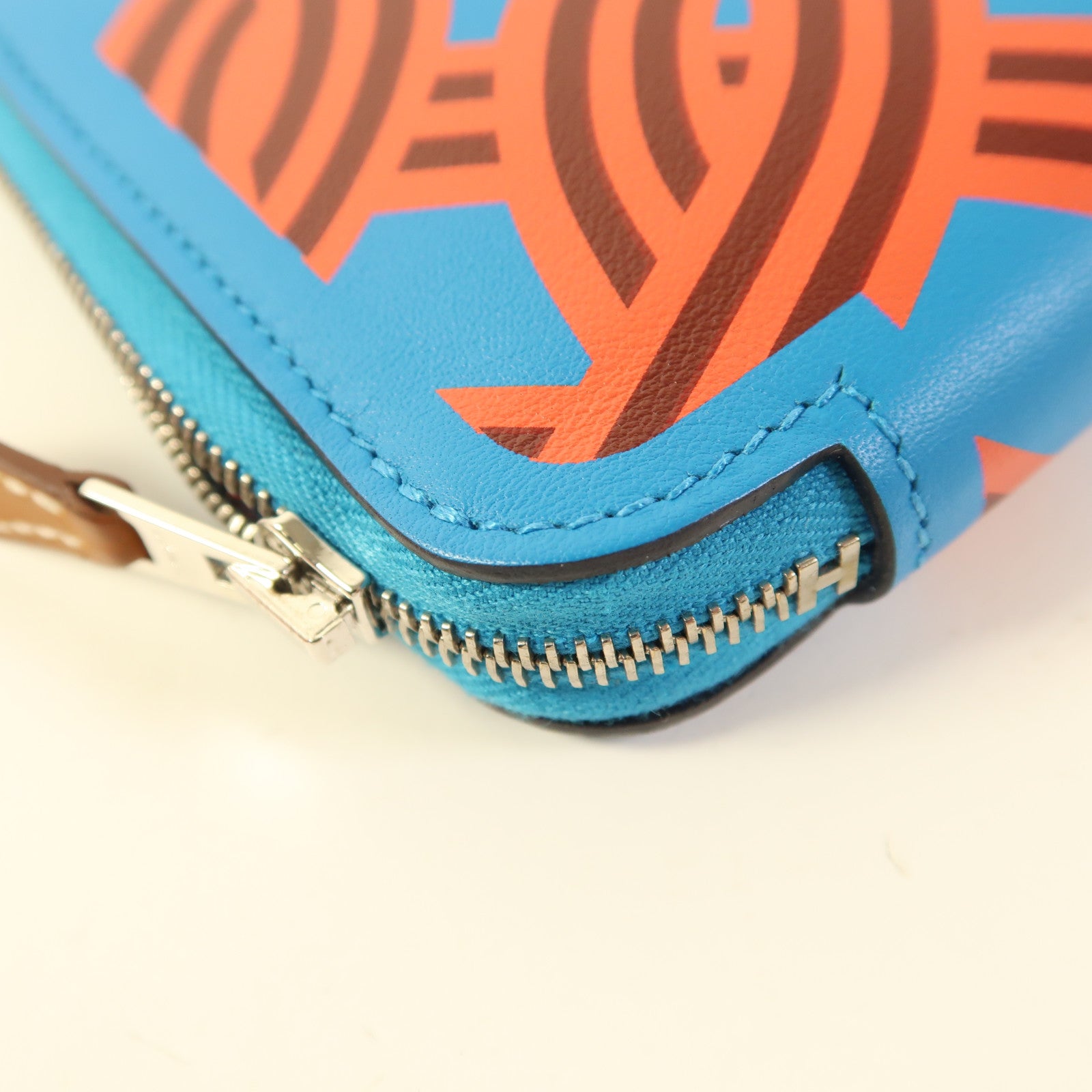 HERMES Swift皮革Silk In Noeuds Marins長錢包