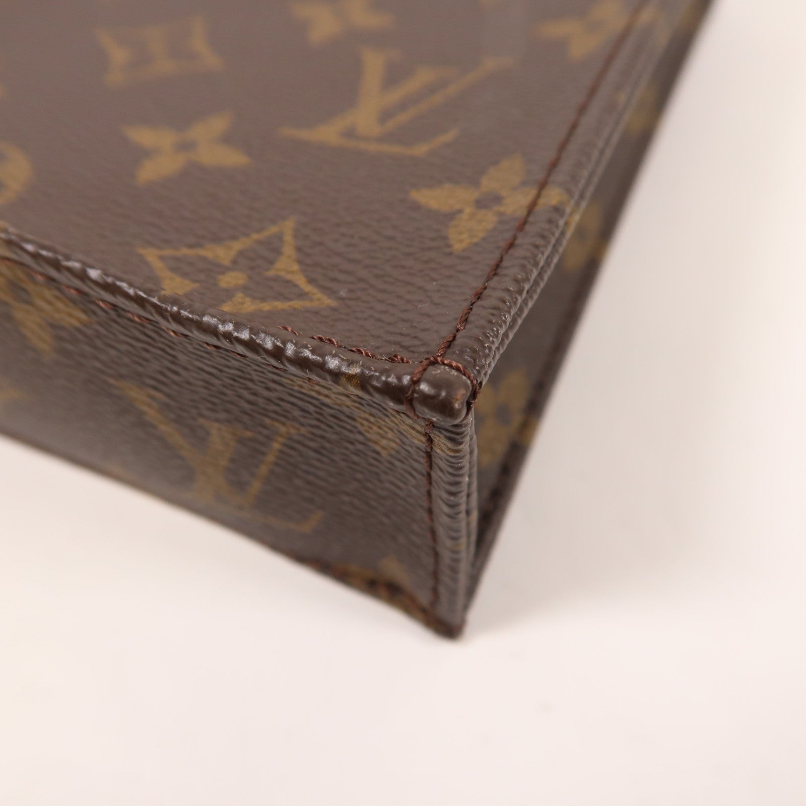 LOUIS VUITTON Monogram Petit Sac Plat金扣手挽肩背兩用袋