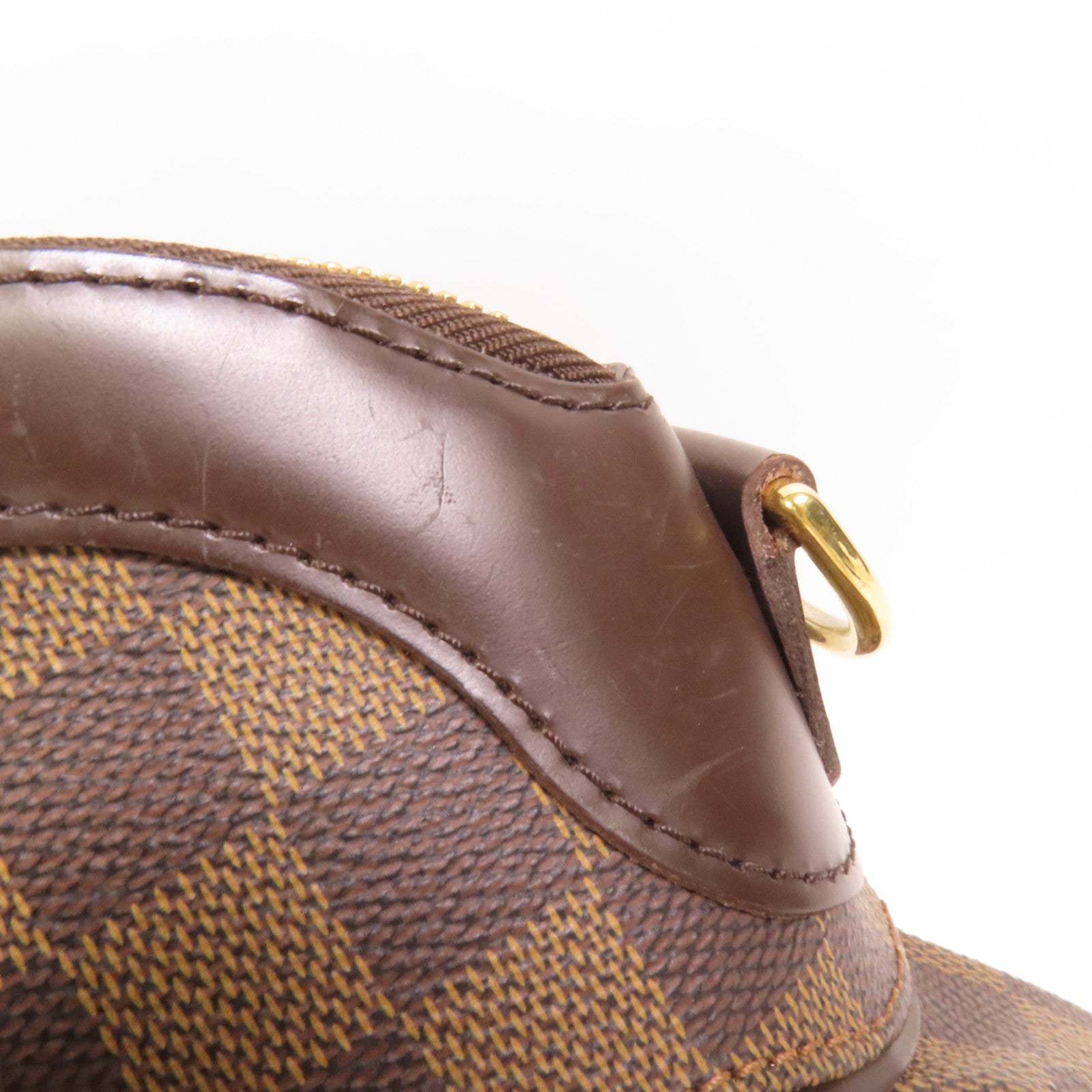 LOUIS VUITTON Damier Trevi金扣手挽肩背兩用袋棕色