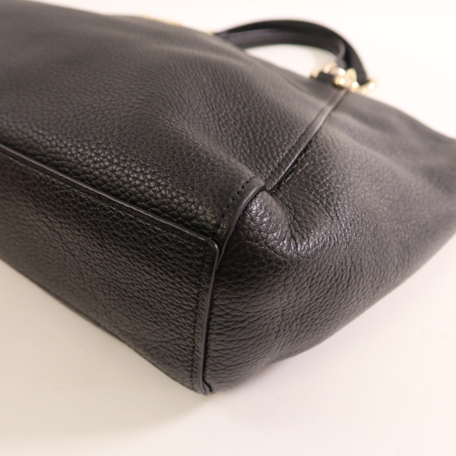 COACH 牛皮皮革2 Way Shoulder銀扣手挽肩背兩用袋