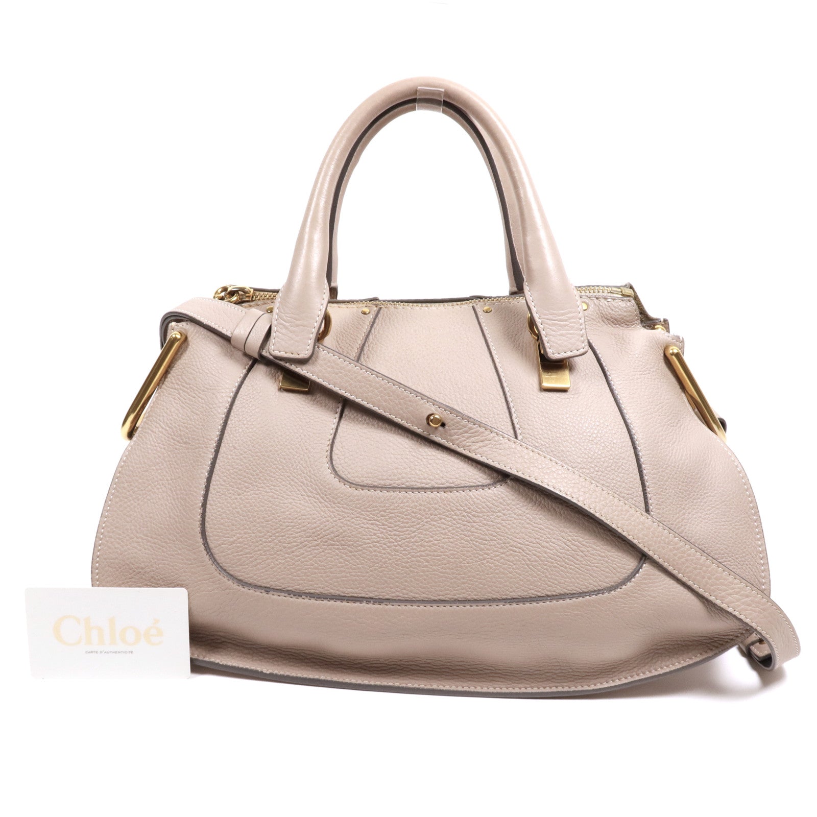 Chloe 牛皮皮革2 way Shoulder Bag金扣肩背袋