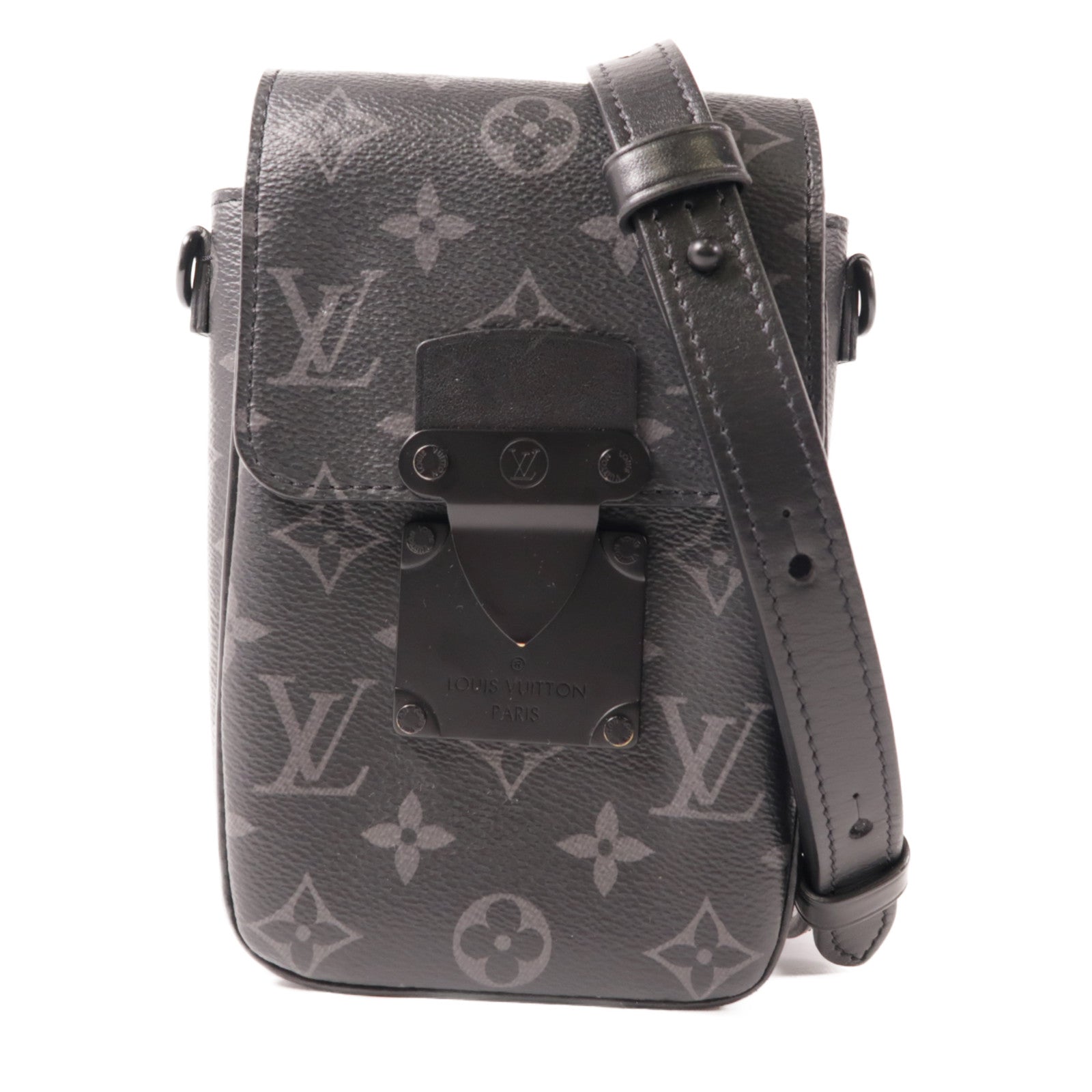 LOUIS VUITTON Monogram Eclipse S-Lock Vertical肩背袋