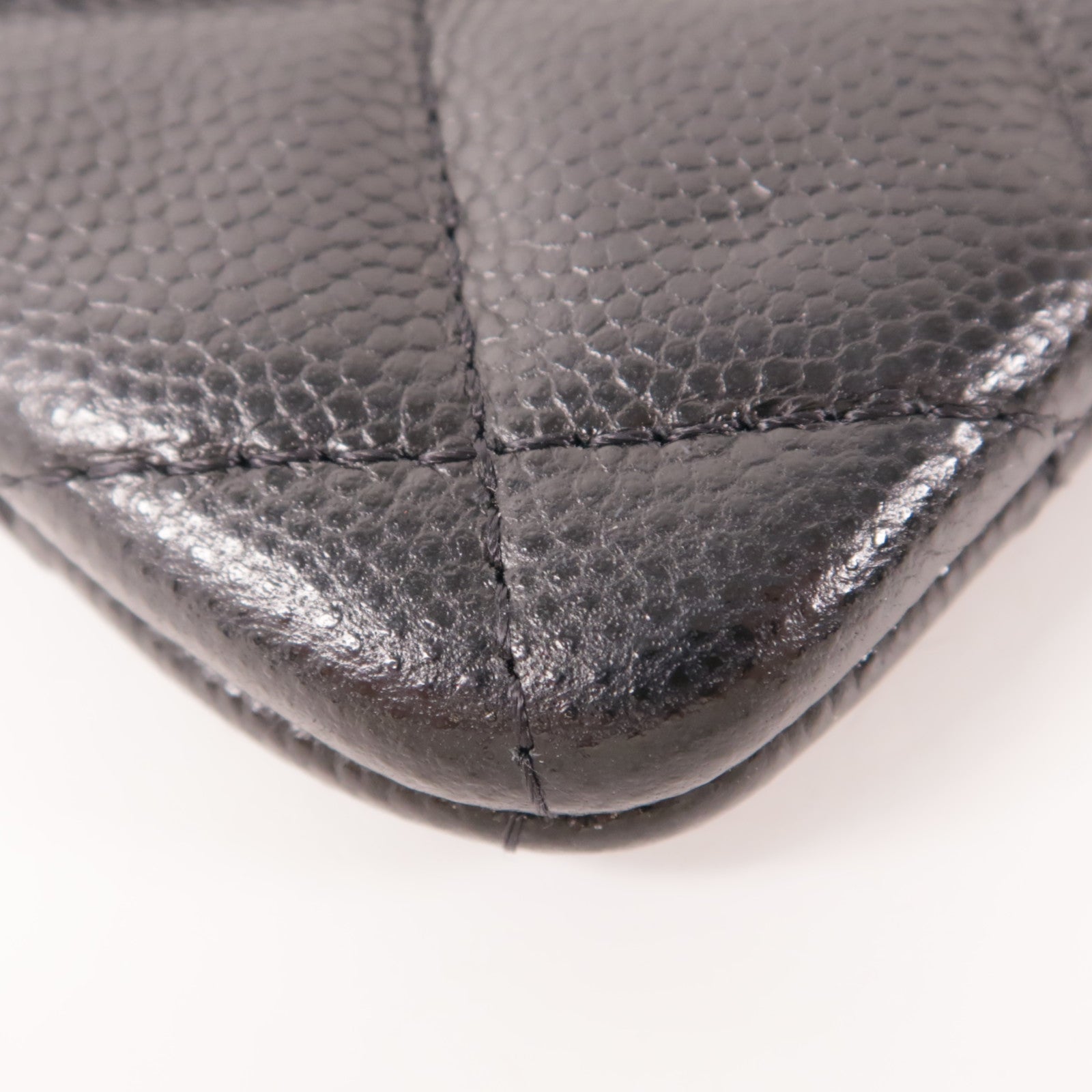 CHANEL 牛皮皮革Mini Pouch銀扣手拿包