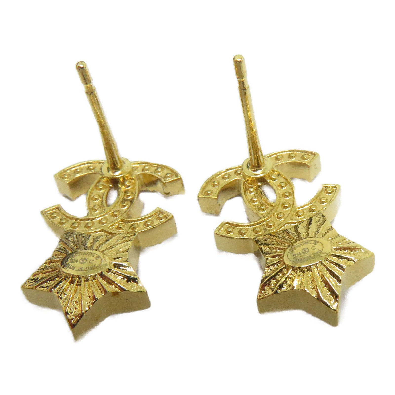 CHANEL 金屬Earrings耳環金色/白色