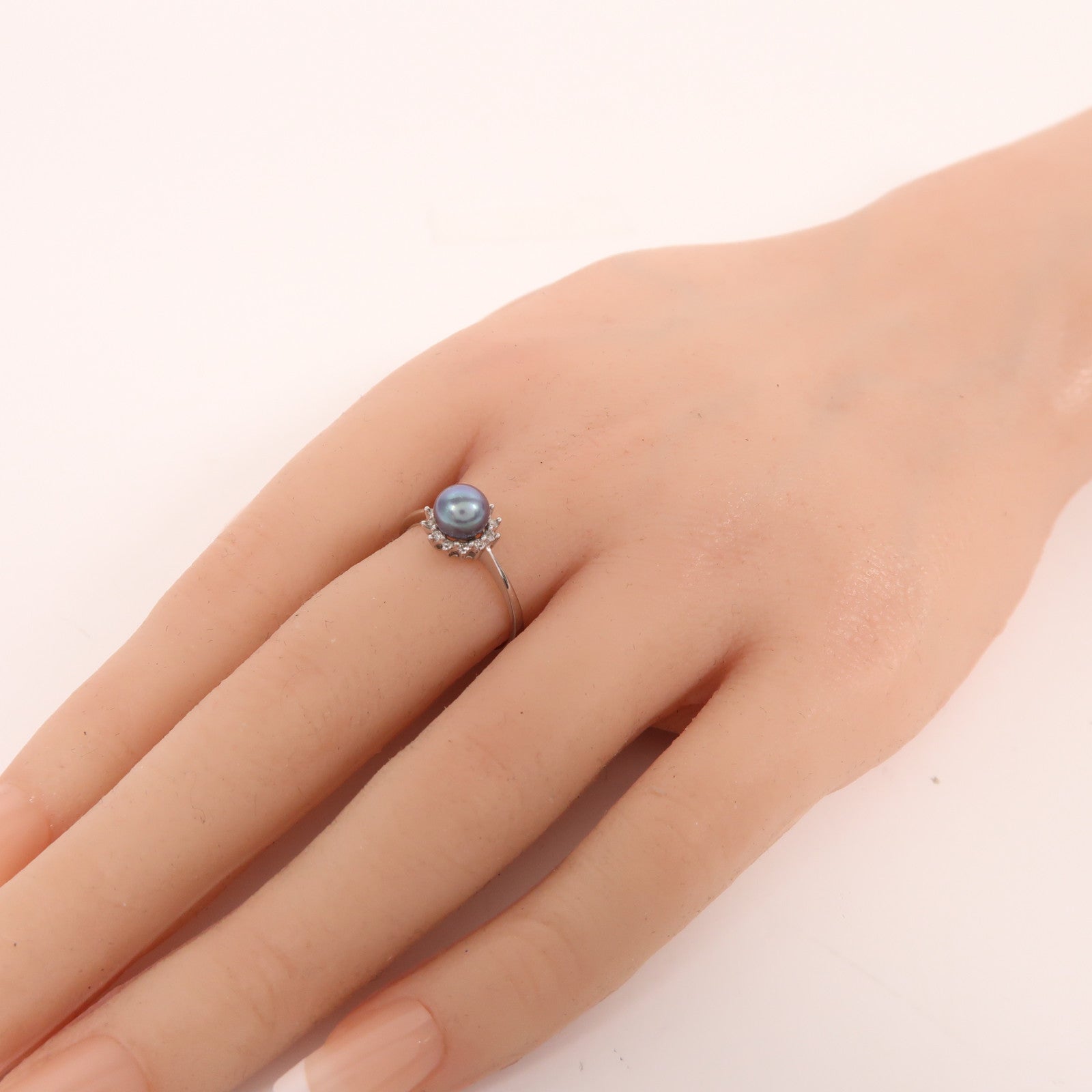 JEWELRY 18K白金Pearl Ring戒指US#7.25