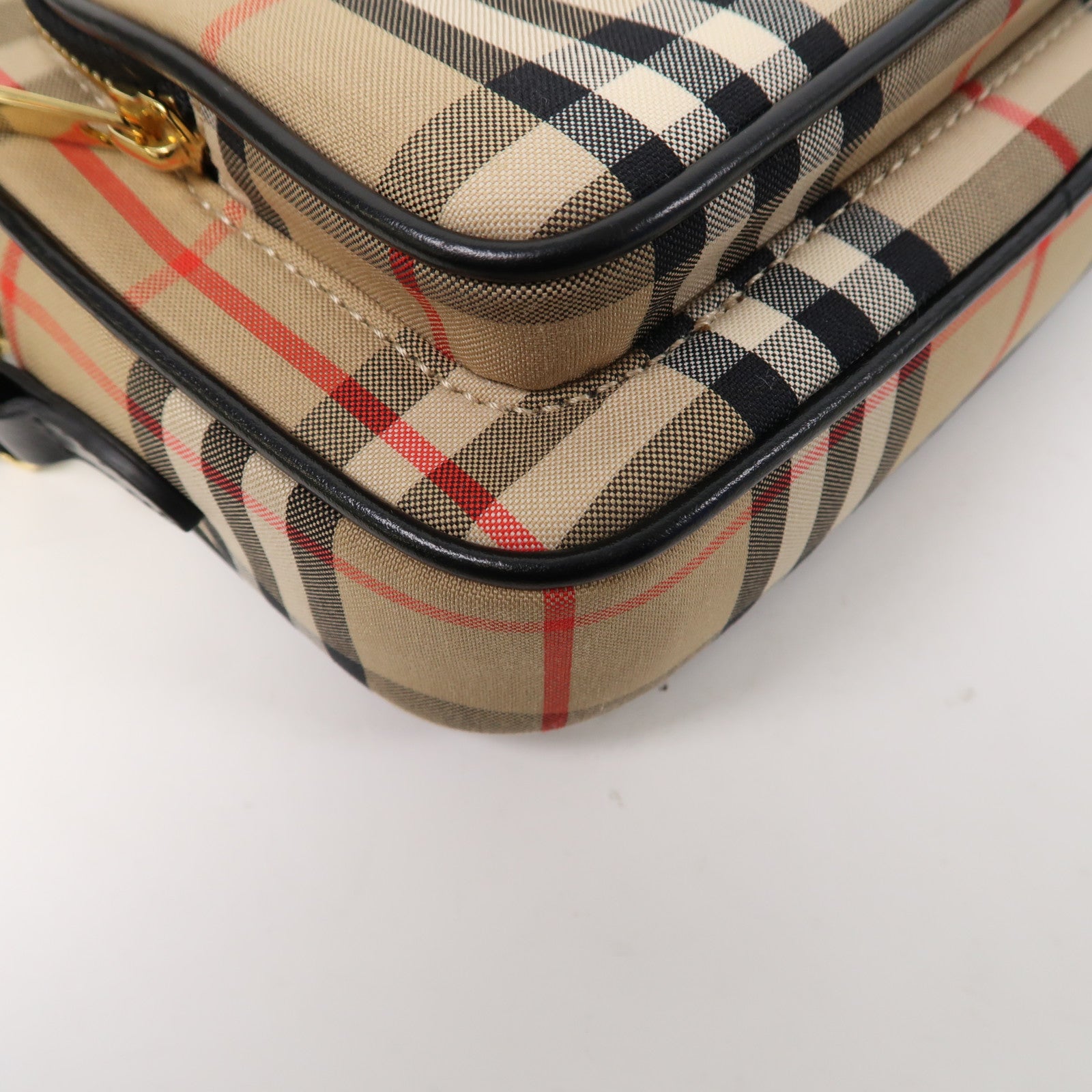 BURBERRY 帆布Shoulder Bag金扣鏈帶肩背袋啡色