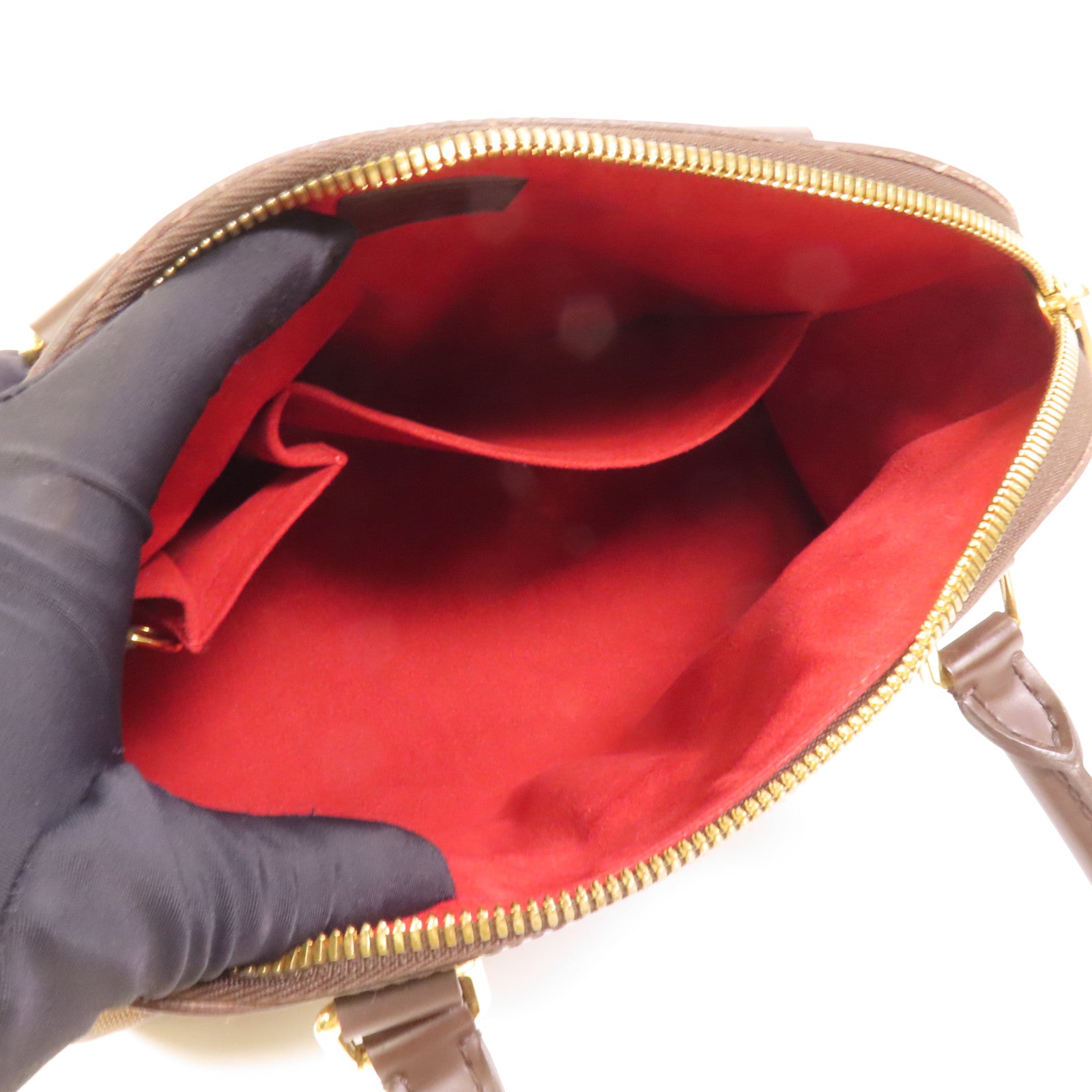 LOUIS VUITTON Damier Trevi金扣手挽肩背兩用袋棕色