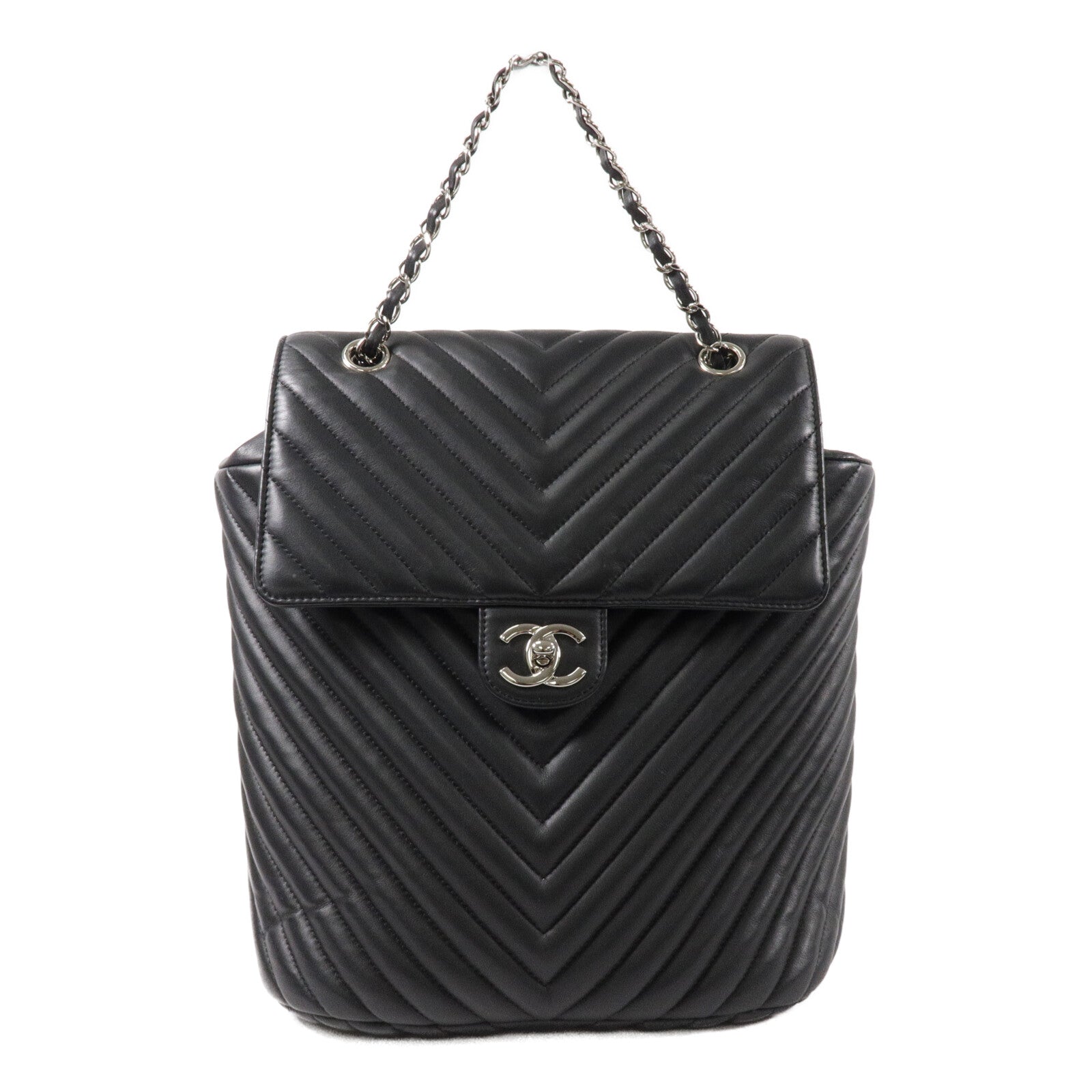 CHANEL 牛皮皮革Urban Spirit Backpack鏈帶背包