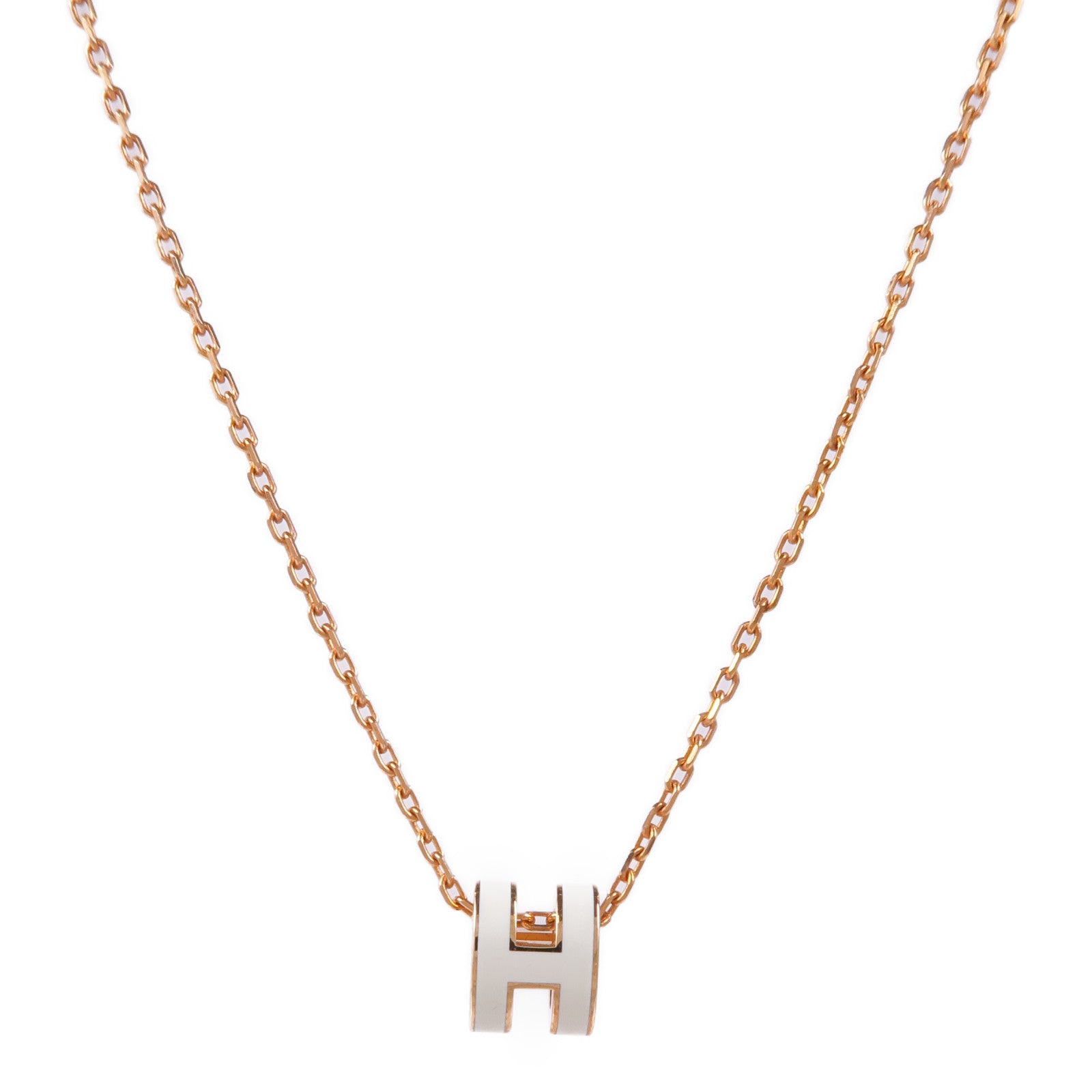 HERMES 金屬Mini Pop H項鍊Blanc