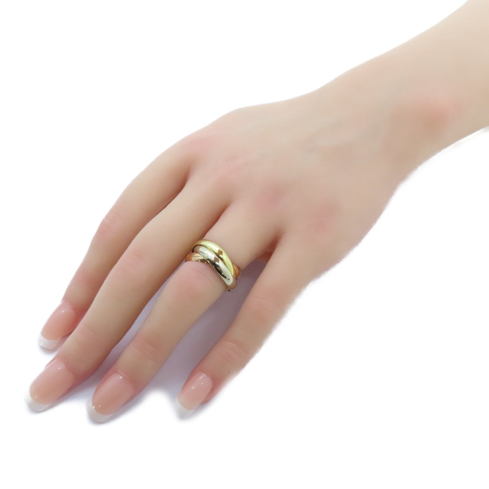 CARTIER 18K黃金/白金/玫瑰金Trinity Ring戒指Cartier#51/US#5.75
