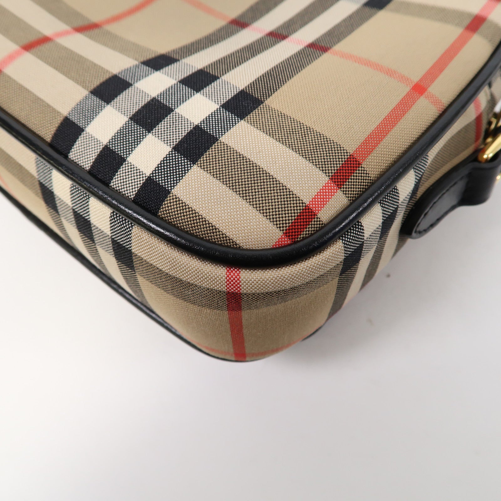 BURBERRY 帆布Shoulder Bag金扣鏈帶肩背袋啡色
