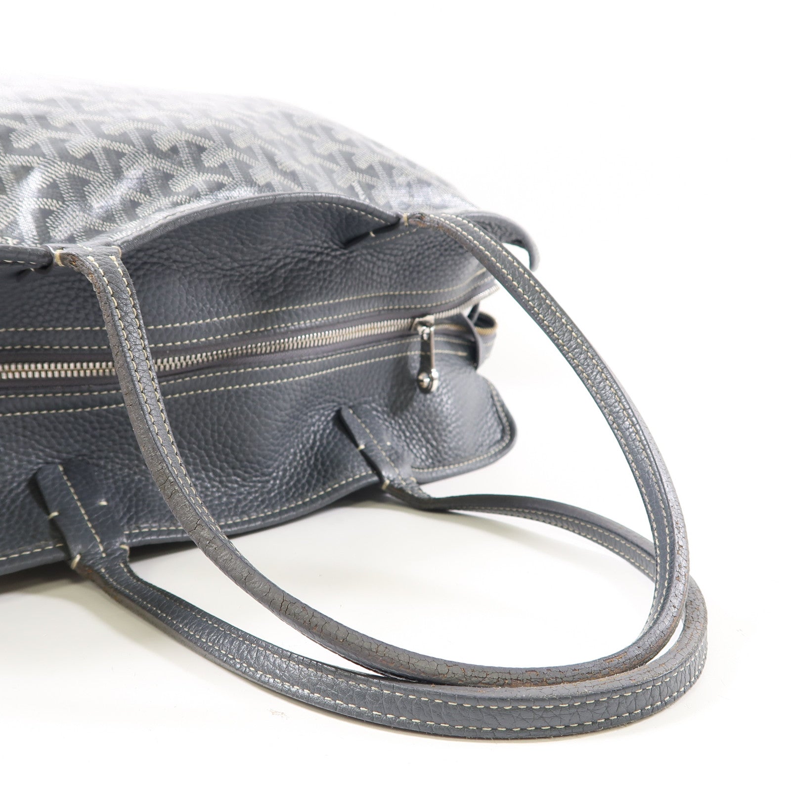 GOYARD 塗層帆布Sac Hardy PM銀扣手挽袋灰色