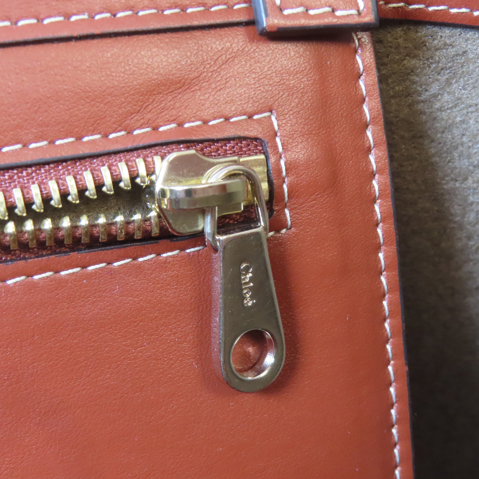 Chloe 聚酯纖維Woody Tote Bag金扣手挽袋啡色