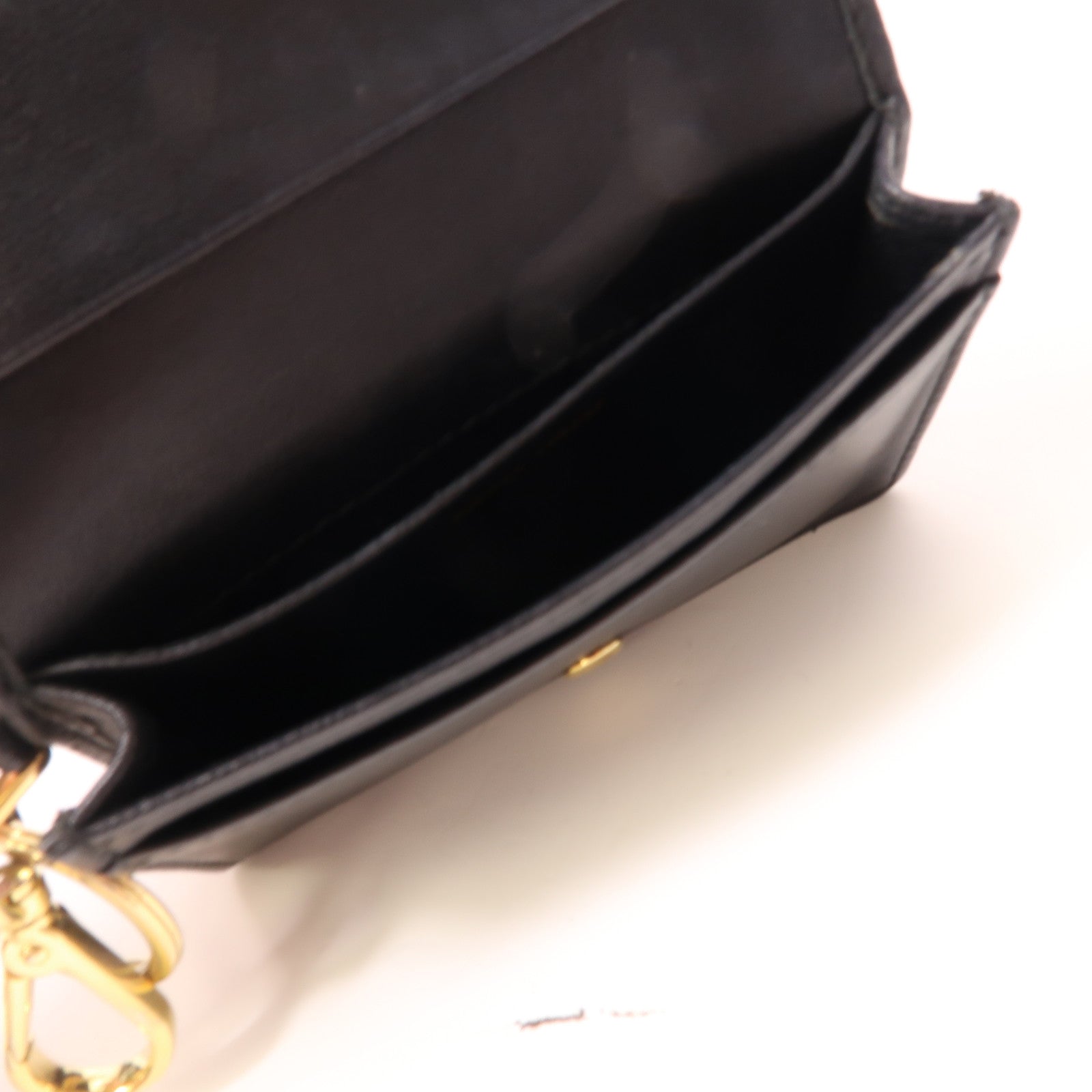 Miu Miu 羊皮皮革Card Case金扣卡片套黑色