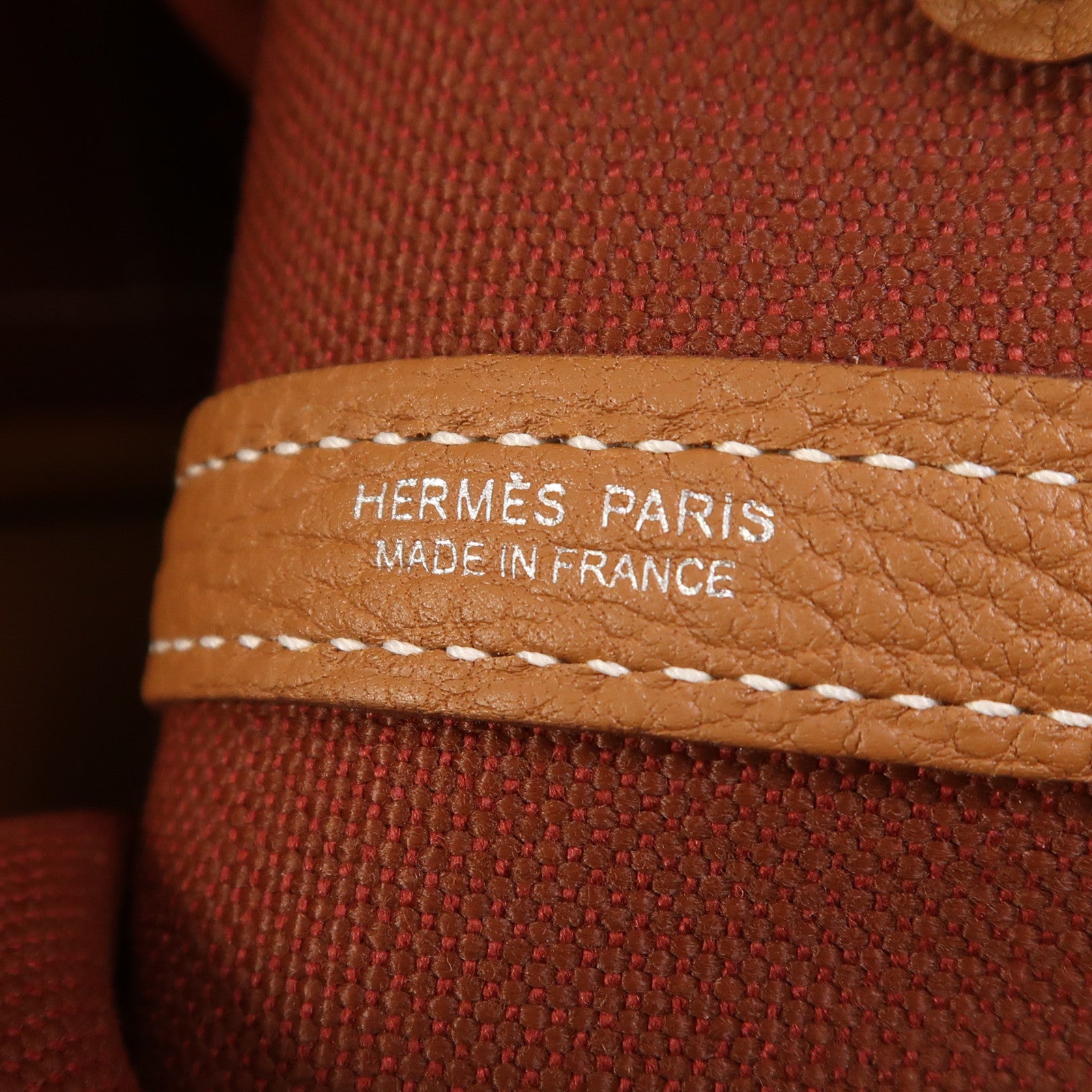 HERMES 帆布Garden Party TPM銀扣手挽袋