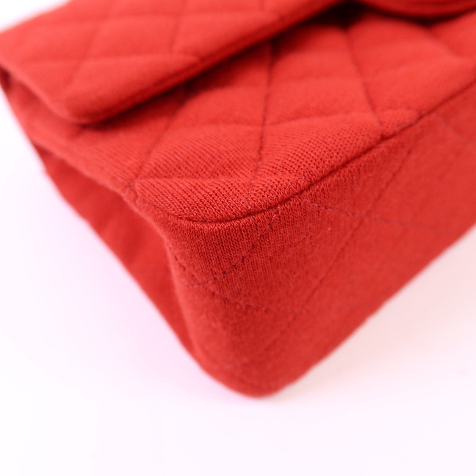 CHANEL 布料Chain Shoulder Bag銀扣鏈帶肩背袋