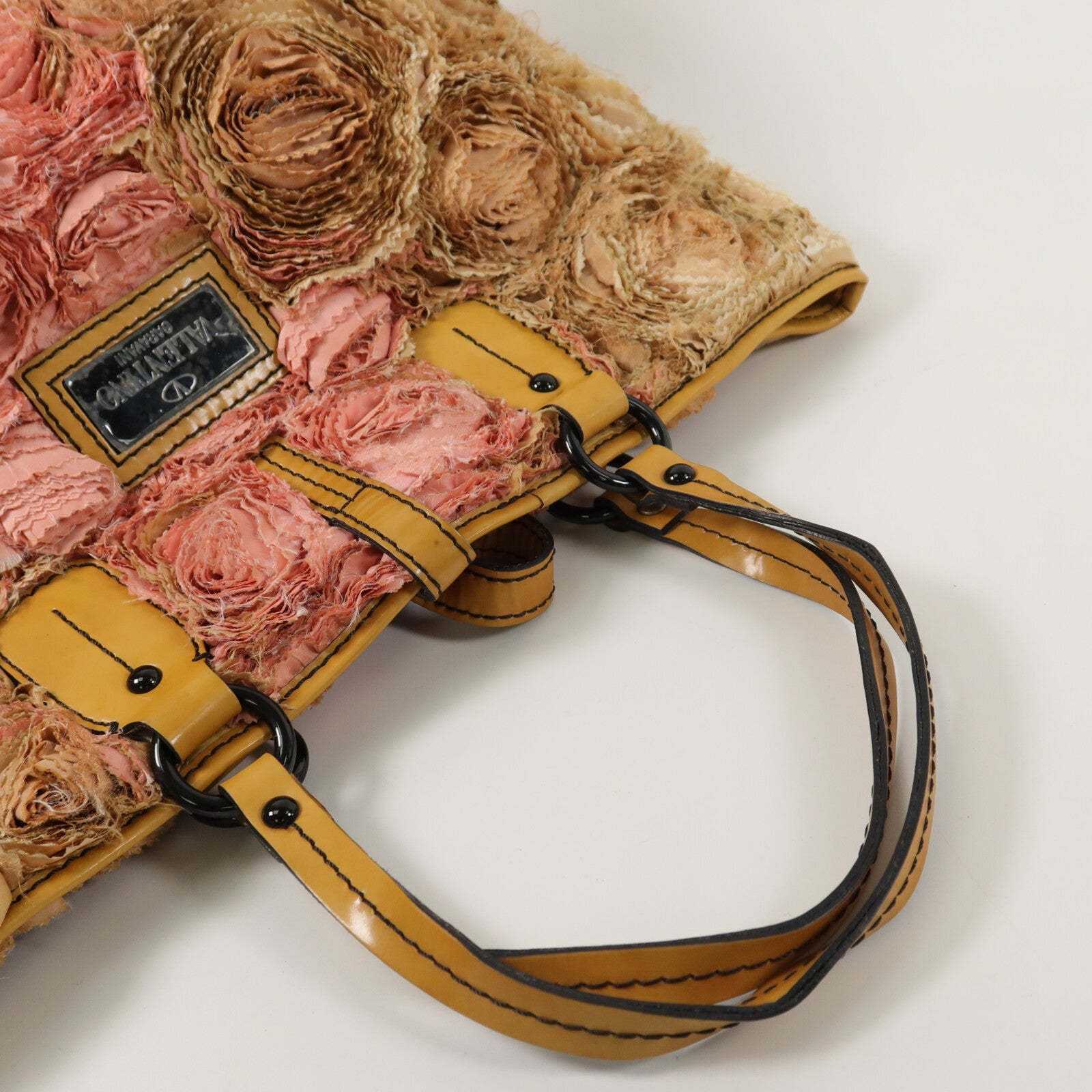 Valentino 帆布/牛皮皮革Tote Bag手挽袋