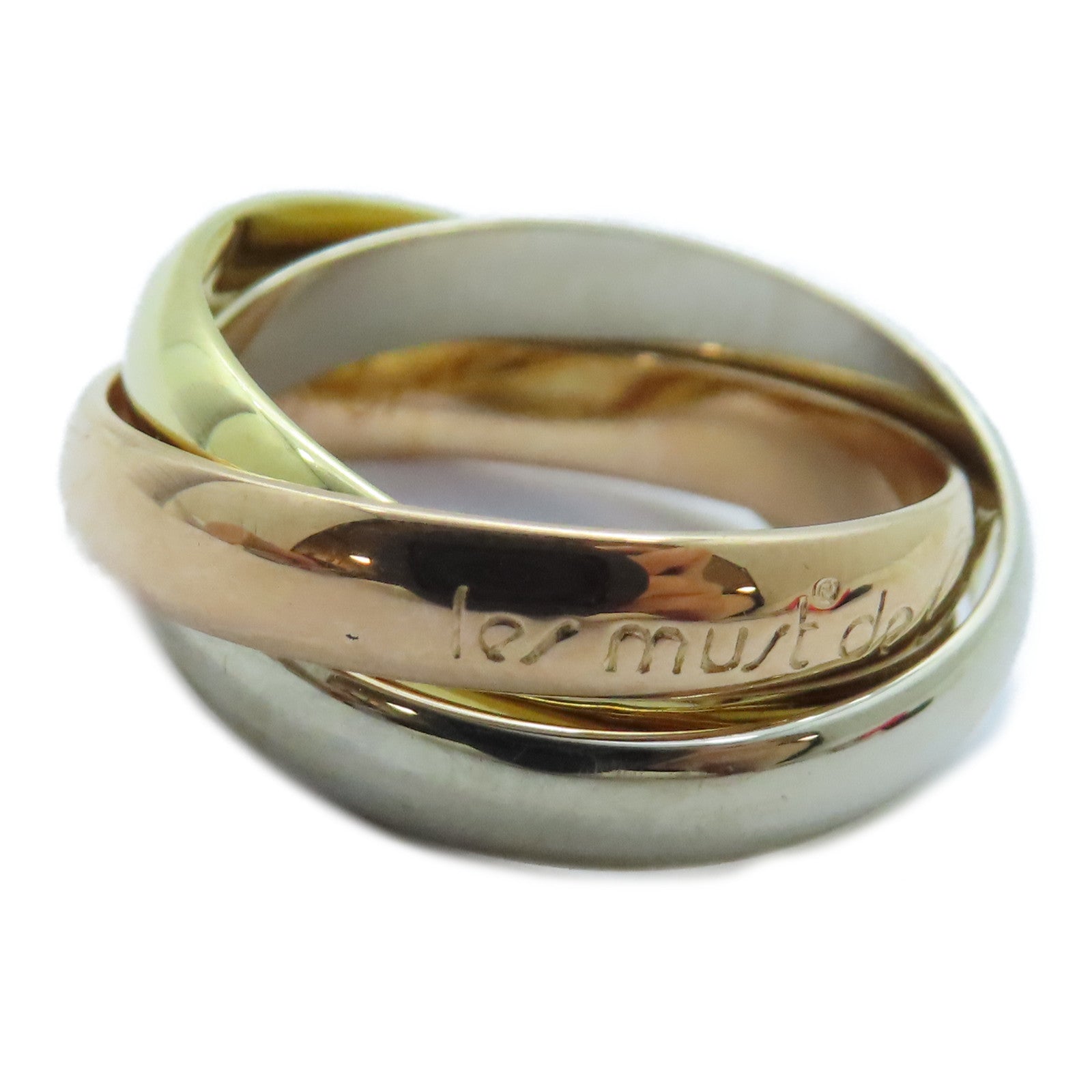CARTIER 18K黃金/白金/玫瑰金Trinity Ring戒指Cartier#51/US#5.75