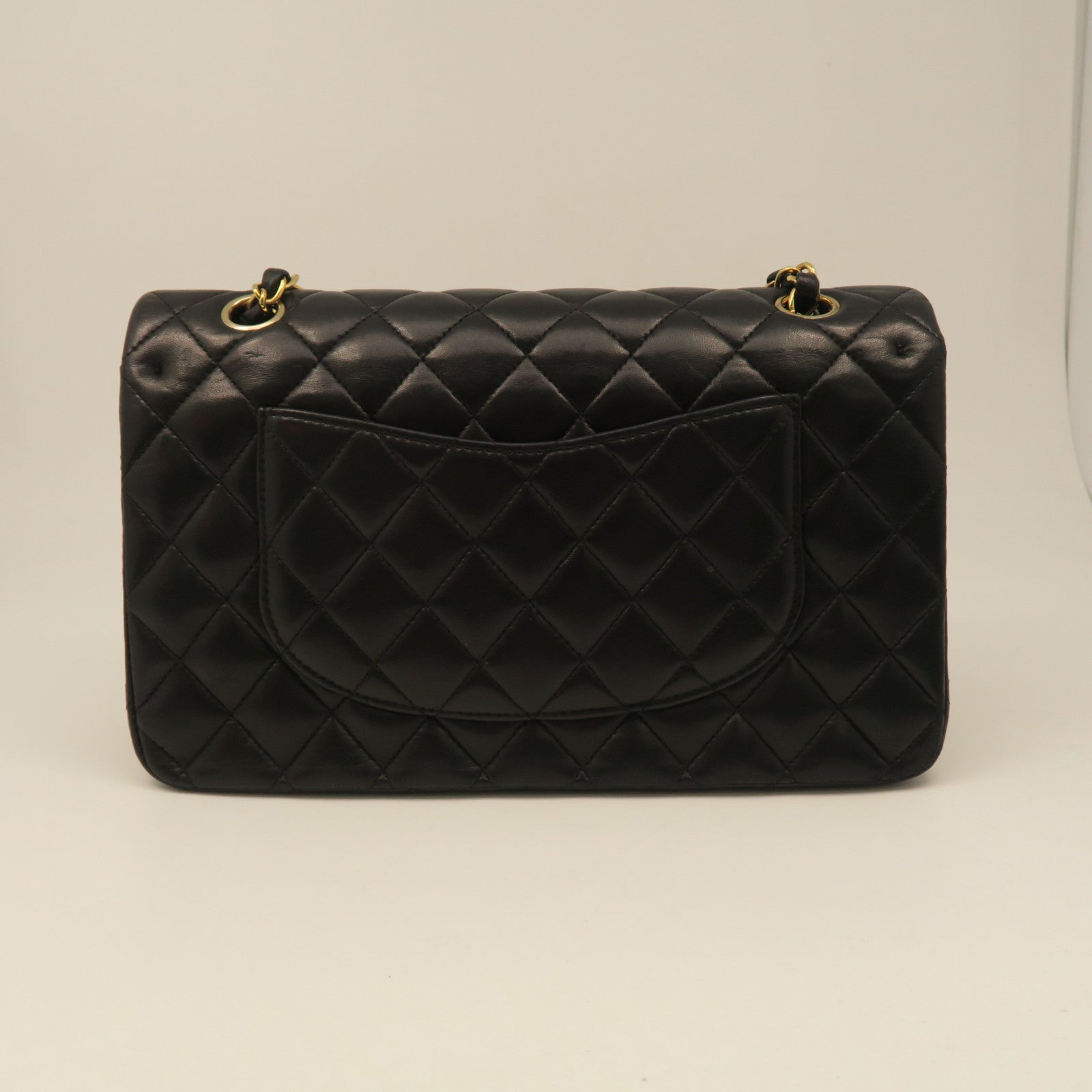 CHANEL rhombic sheepskin leather Chain Shoulder gold buckle chain shoulder bag black