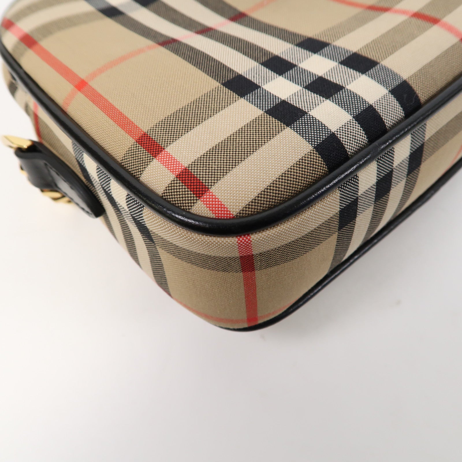 BURBERRY 帆布Shoulder Bag金扣鏈帶肩背袋啡色